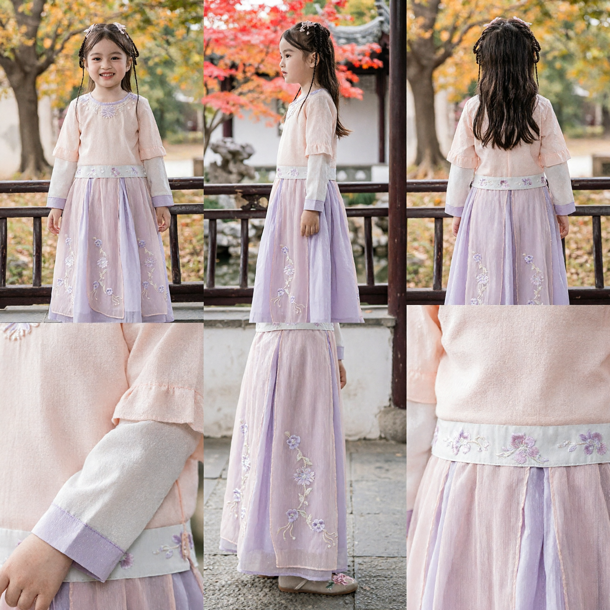 Traditional Chinese Hanfu Dress for Girls Ancient Princess Costume Embroidered Top and Skirt Set Kids Festival Wear