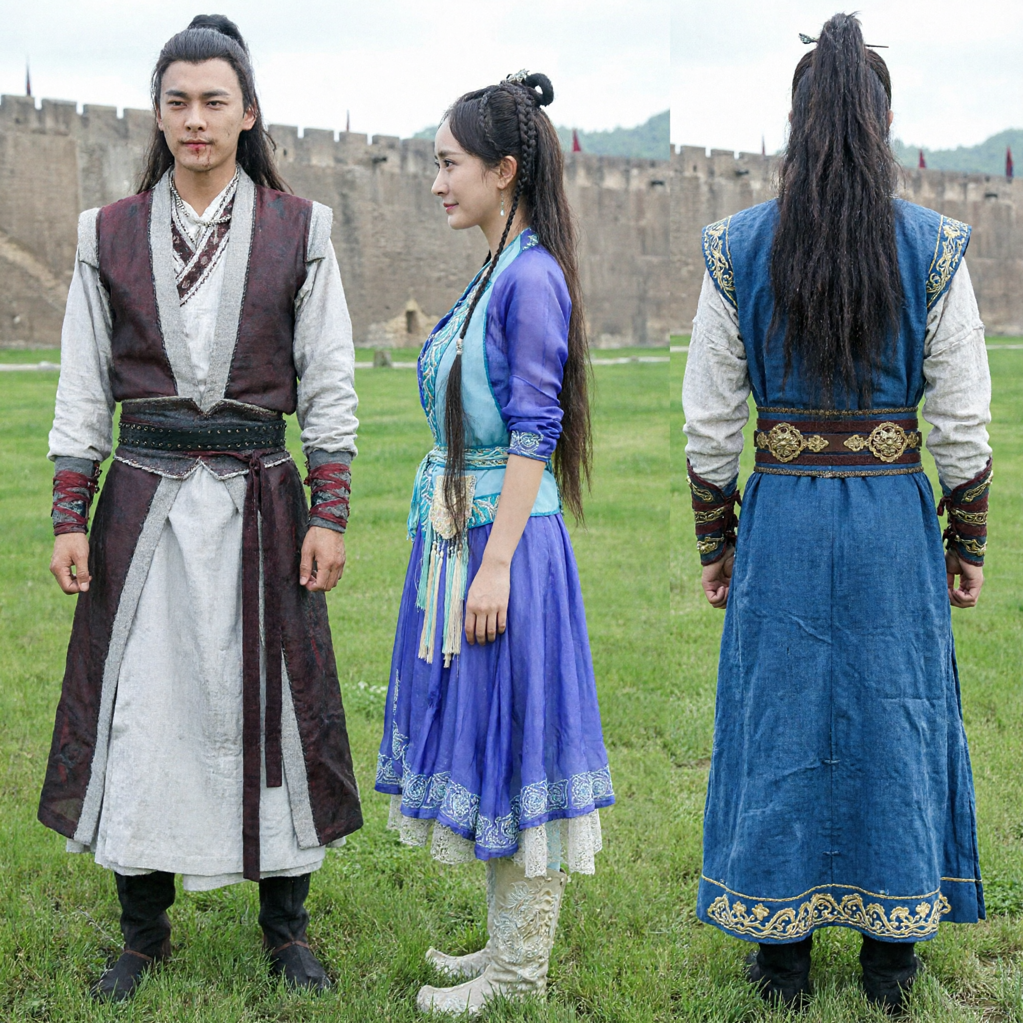 Ancient Chinese Wuxia Hanfu Costume Set for Couples Traditional Clothing for Cosplay and Photography