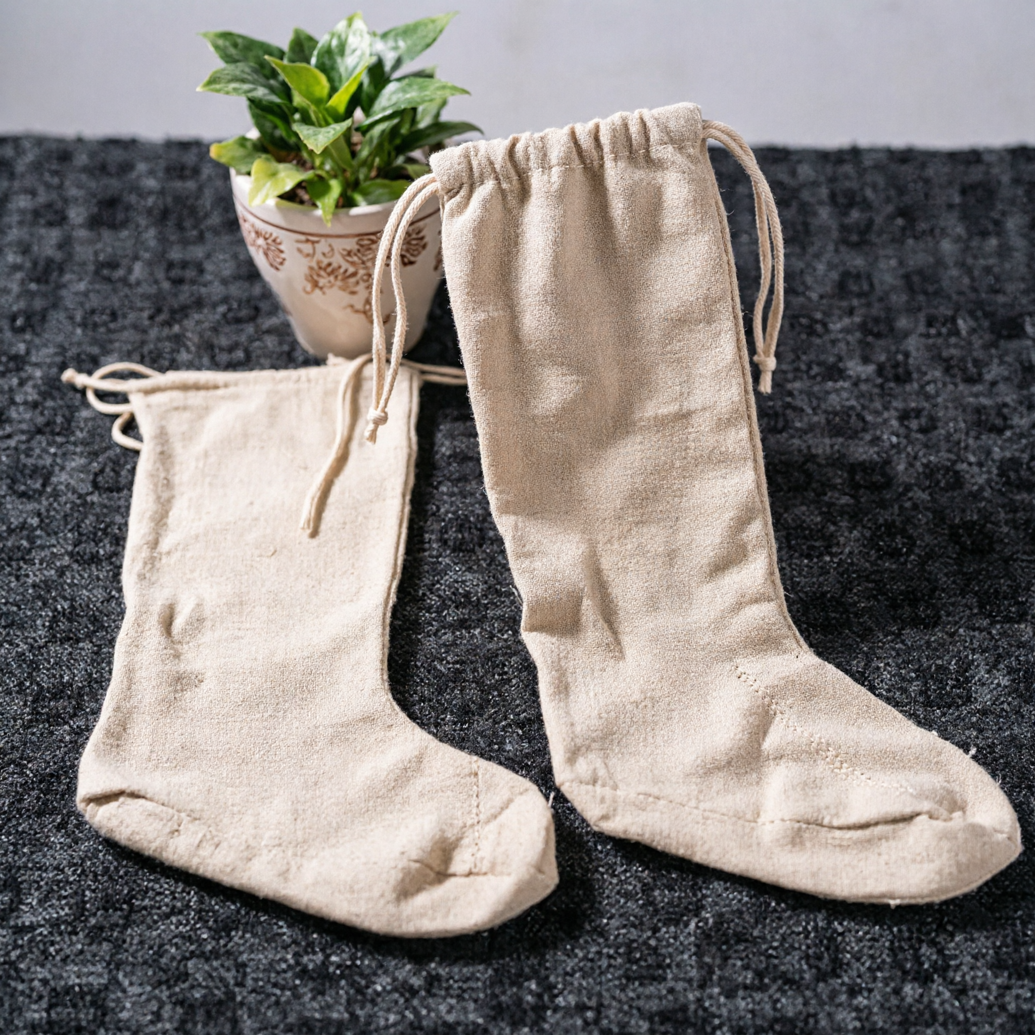 Traditional Chinese Cotton Linen Socks Hanfu Accessories Breathable Drawstring Stockings for Men Women Martial Arts