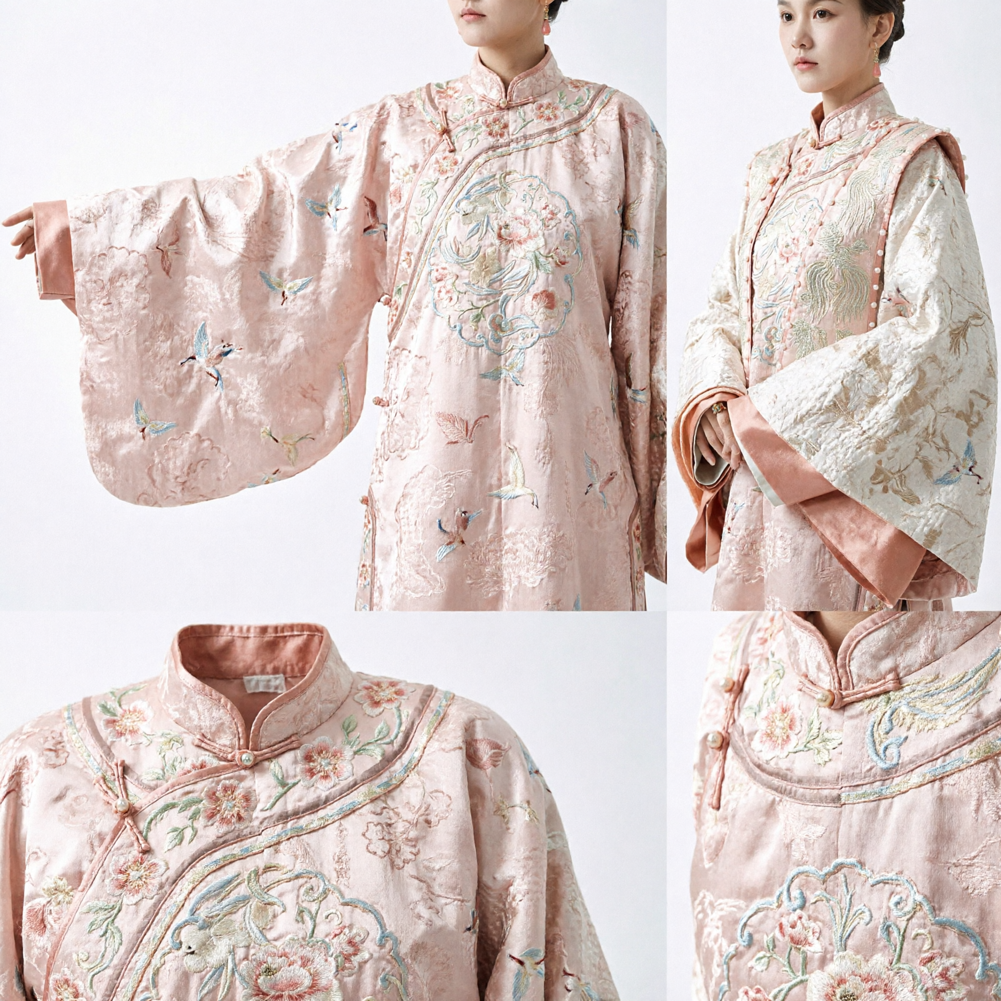 Traditional Chinese Hanfu Costume for Women Ancient Ming Dynasty Style Peach Embroidery Dress for Cosplay
