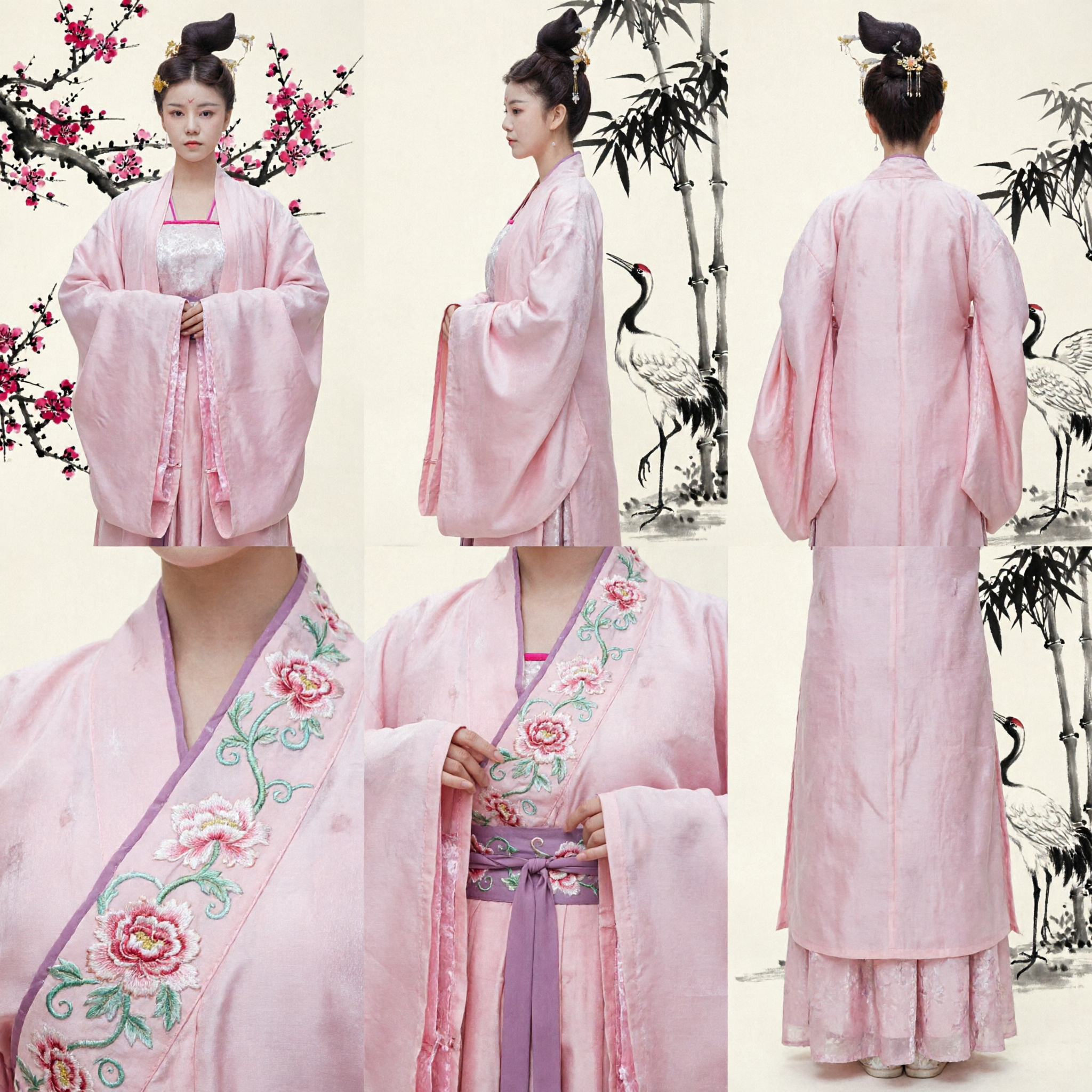 Traditional Chinese Tang Dynasty Hanfu Costume Pink Ancient Princess Dress for Women Historical Cosplay Clothing