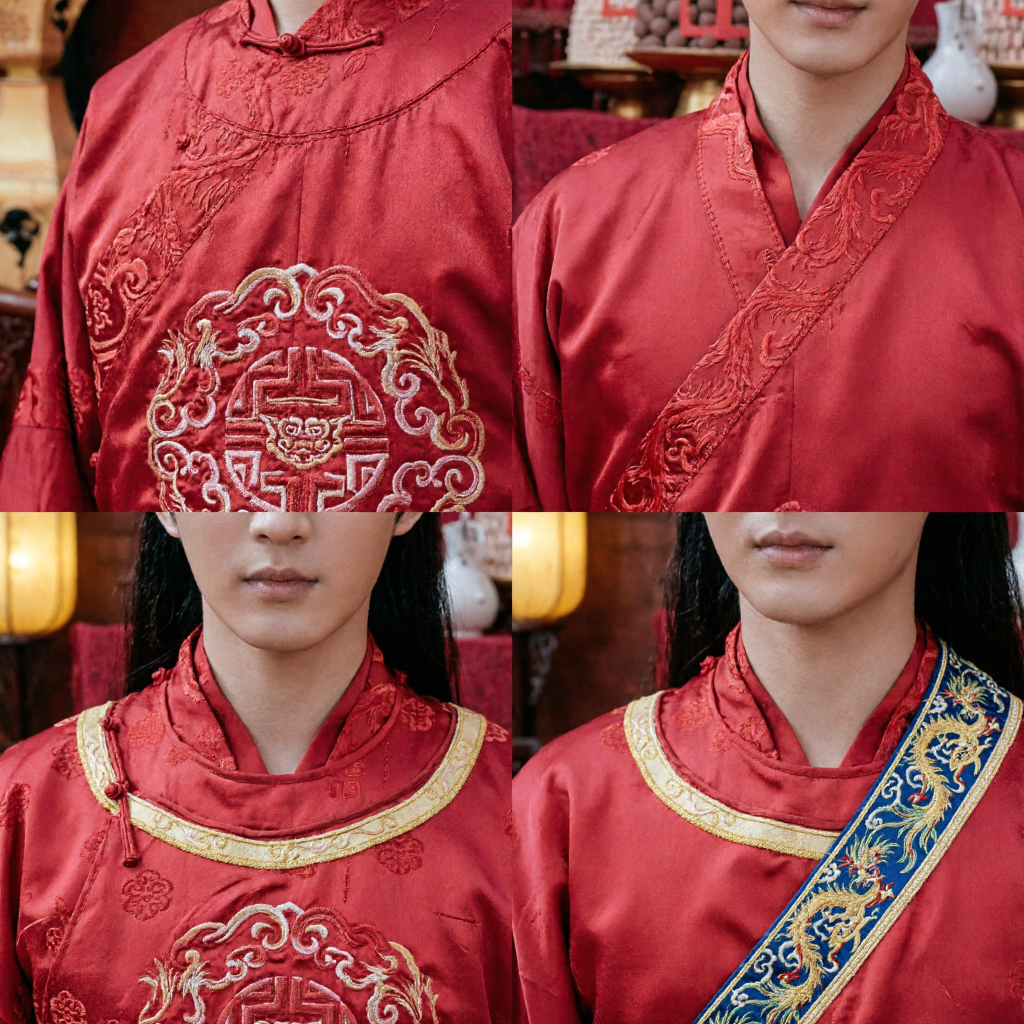 Traditional Chinese Red Hanfu Robe for Men Ancient Wedding Groom Costume Historical Drama Cosplay