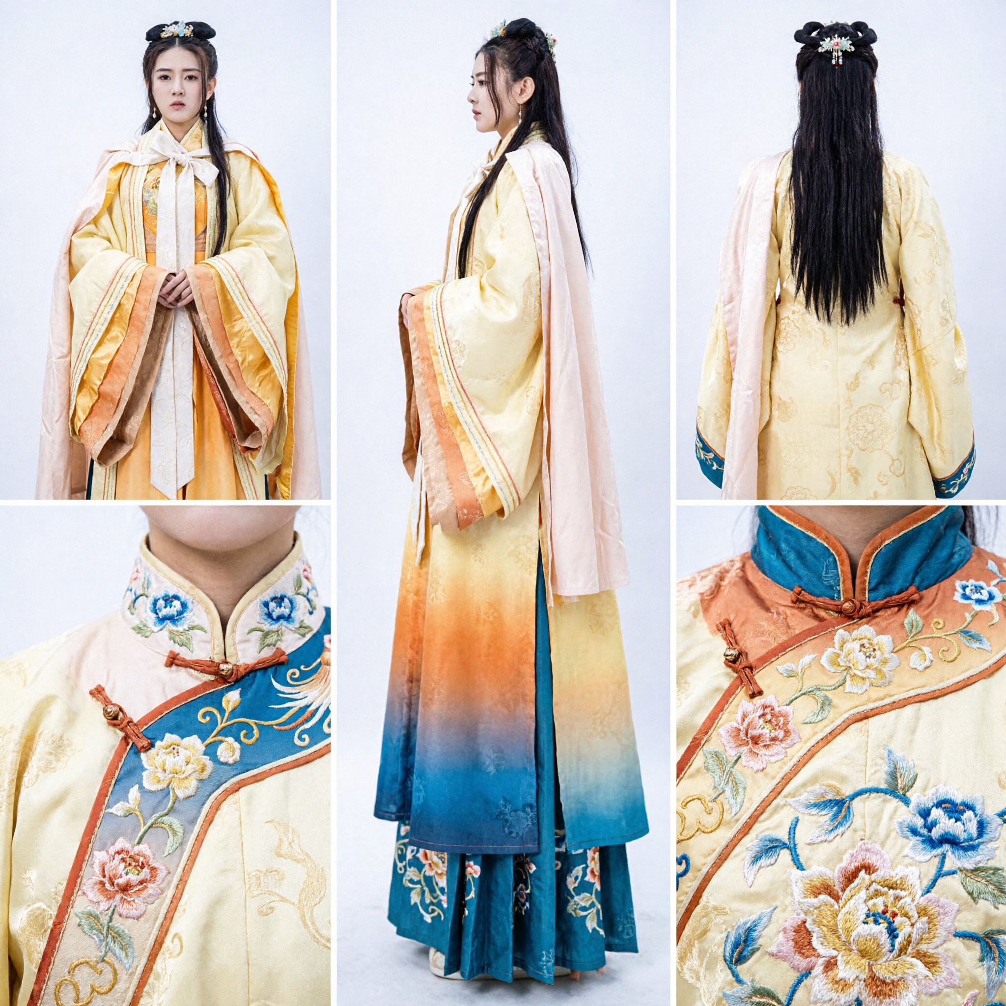 Tang Dynasty Ancient Chinese Princess Costume Yellow Hanfu Traditional Dress for Women Historical Drama Cosplay Role Play