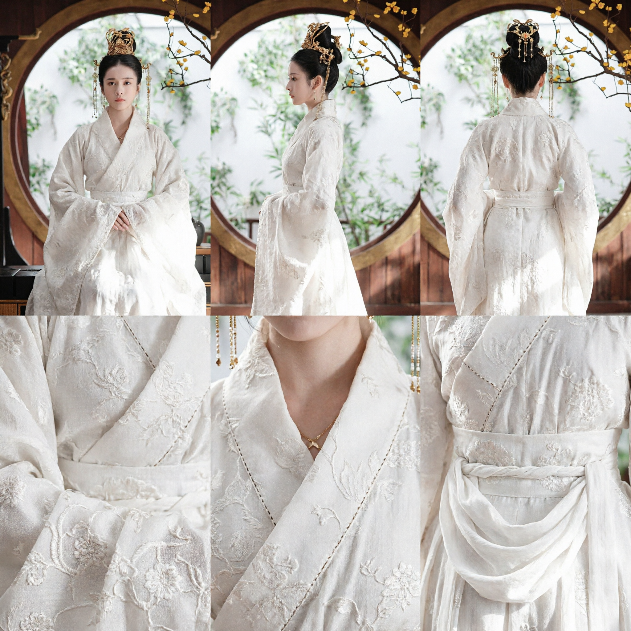 Exquisite White Hanfu Traditional Chinese Ancient Costume for Women Elegant Noble Lady Cosplay Photography