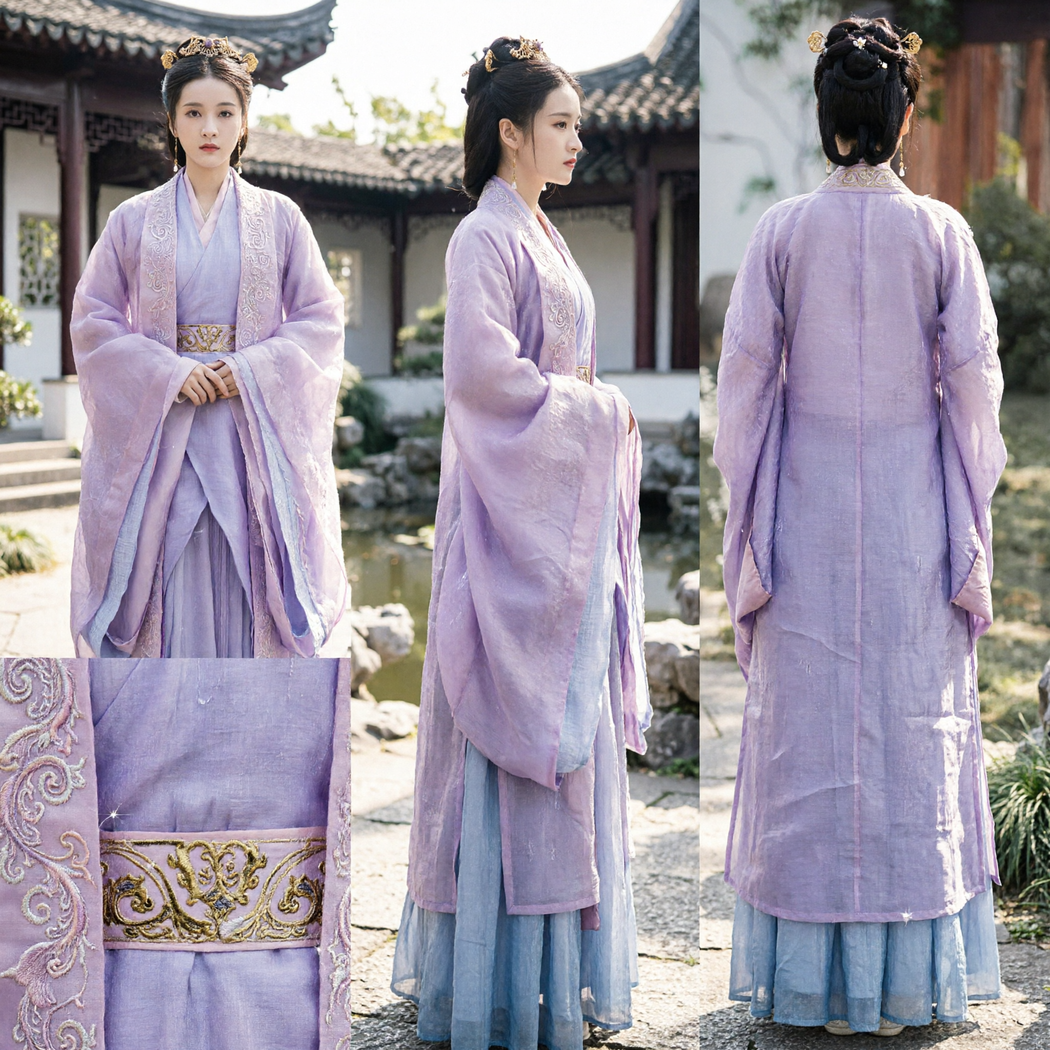 Traditional Chinese Hanfu Purple Princess Dress Ancient Noblewoman Costume Embroidered Robe for Women Cosplay