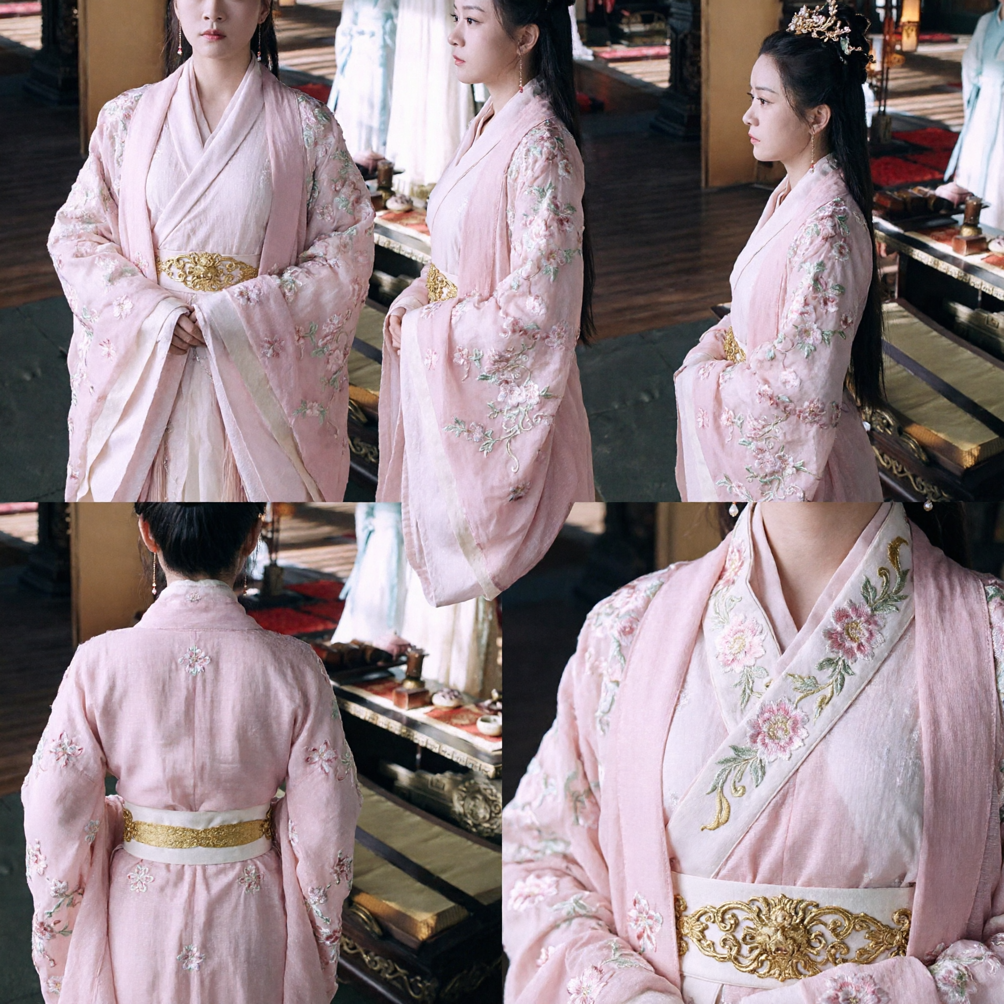 Elegant Pink Chinese Hanfu Ancient Princess Costume Traditional Embroidered Robe for Women Historical Cosplay