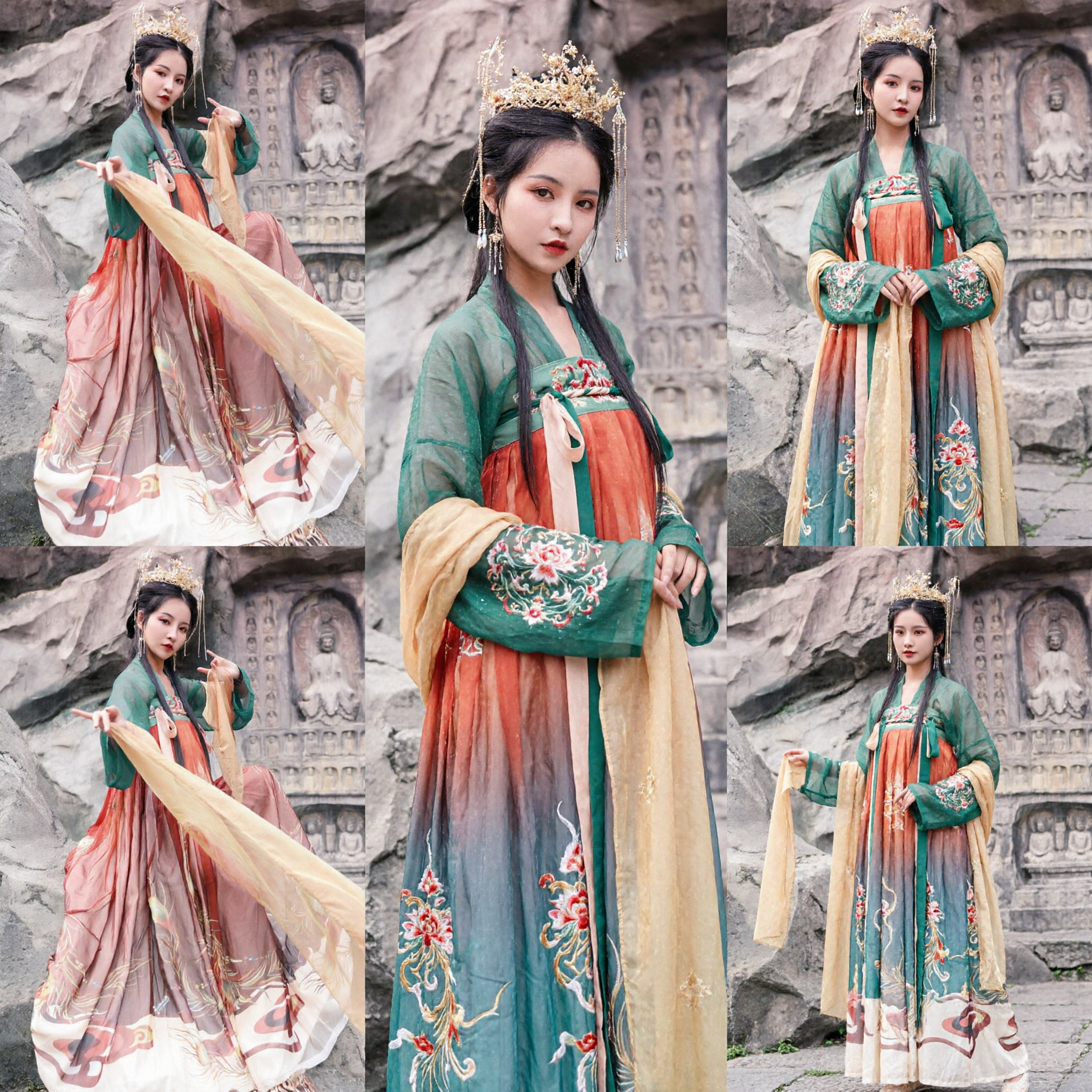 Traditional Chinese Tang Dynasty Dunhuang Flying Apsaras Hanfu Costume Elegant Historical Dress for Women Cosplay