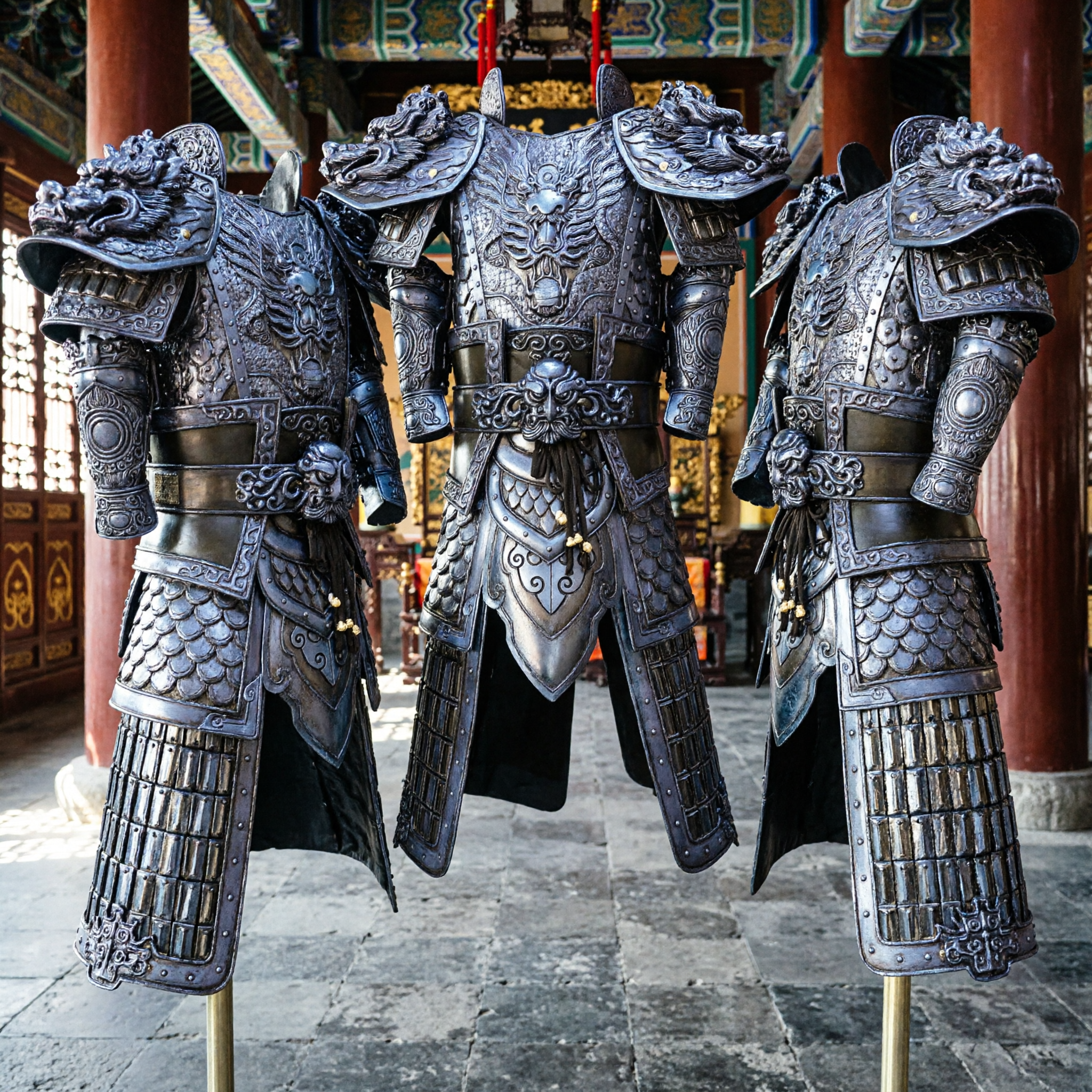 Ancient Chinese General Armor Full Set Men Cosplay Costume Historical Knight Warrior Halloween Outfit