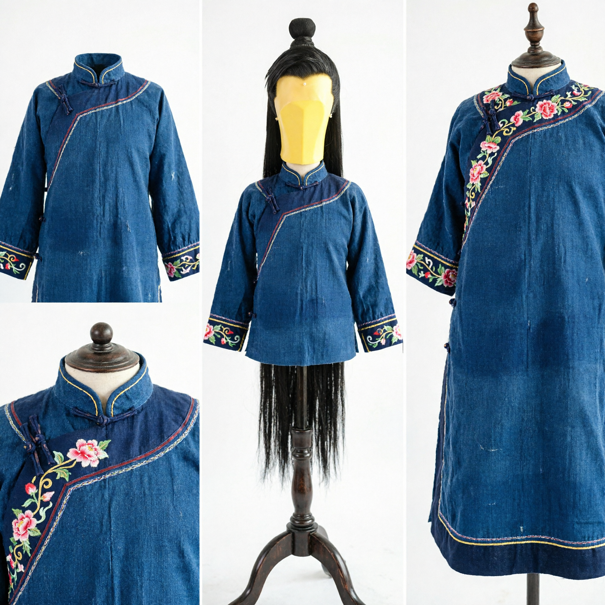 Traditional Chinese Ancient Man Black Wig Topknot Hanfu Hairpiece for Men Cosplay Historical Stage Performance