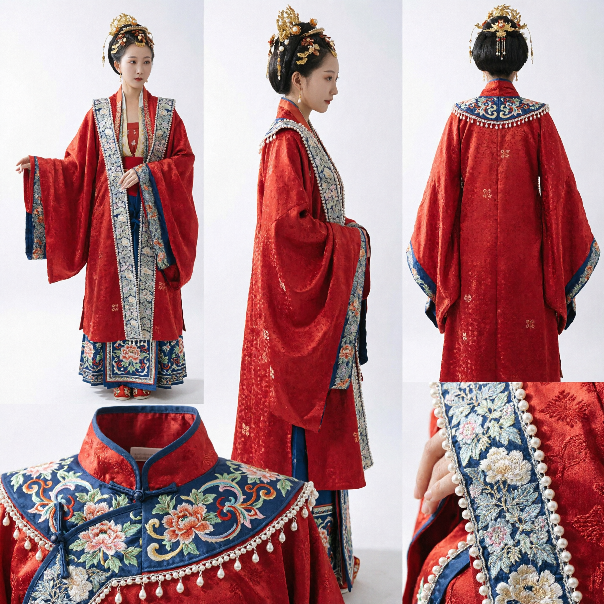 Traditional Chinese Red Hanfu Wedding Dress Ancient Palace Lady Embroidered Robe Costume for Women