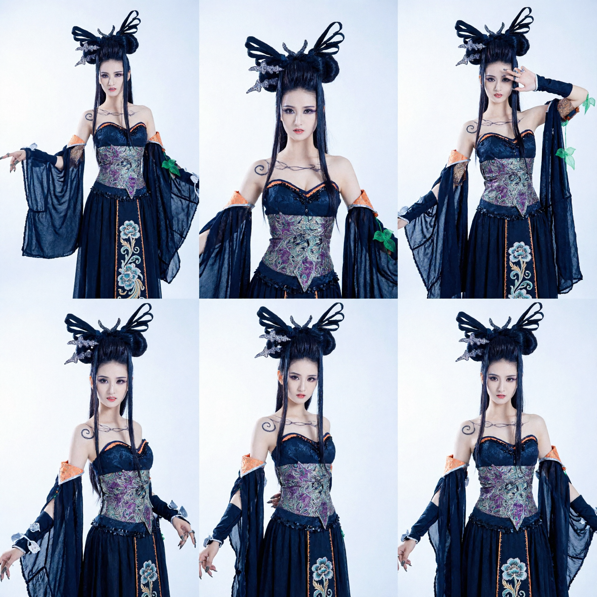 Ancient Chinese Wuxia Dark Fantasy Demon Cosplay Costume Sexy Dress for Women Stage Performance