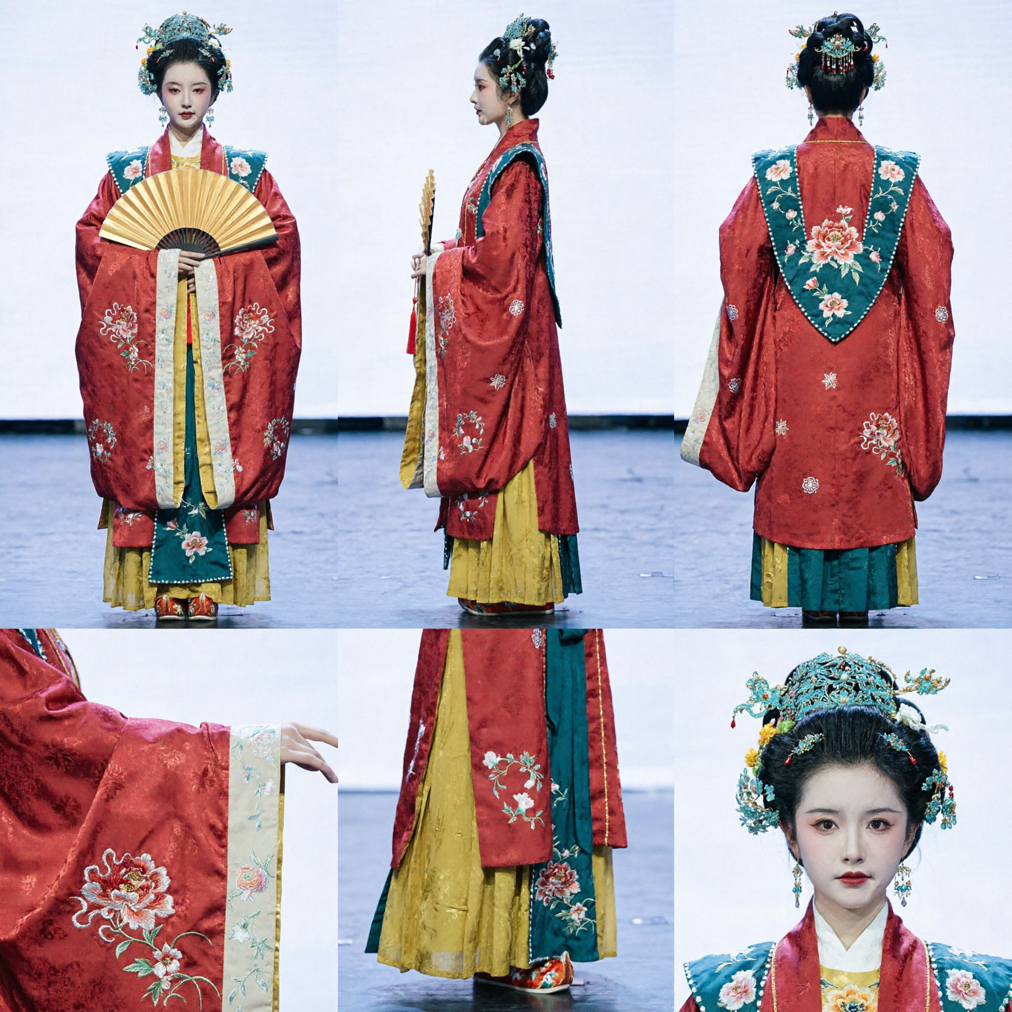 Traditional Chinese Hanfu Red Embroidered Robe Ming Dynasty Style Ancient Costume for Women Historical Performance Dress