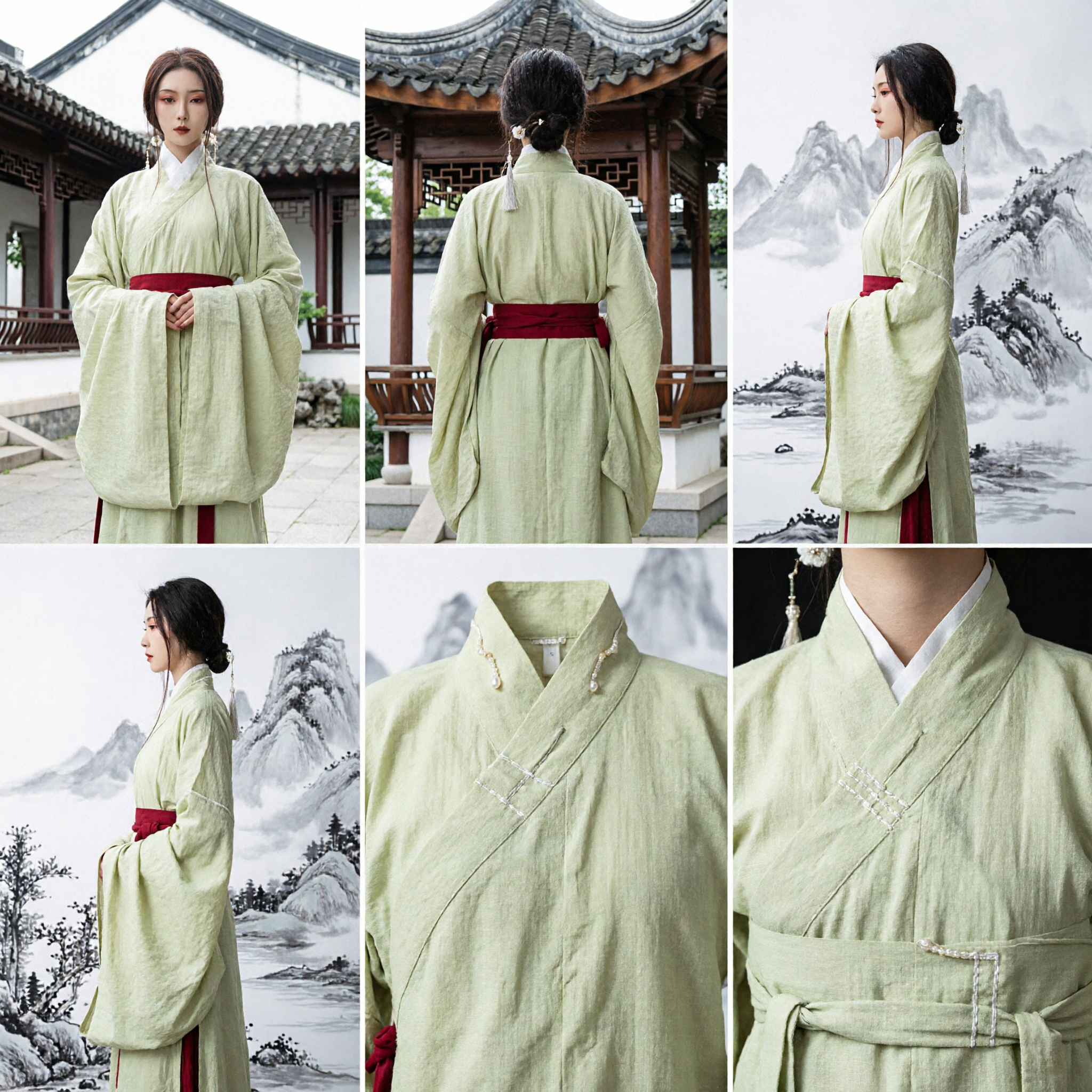 Traditional Chinese Hanfu Costume Green Wide Sleeve Robe Ancient Nobility Princess Dress for Women Cosplay