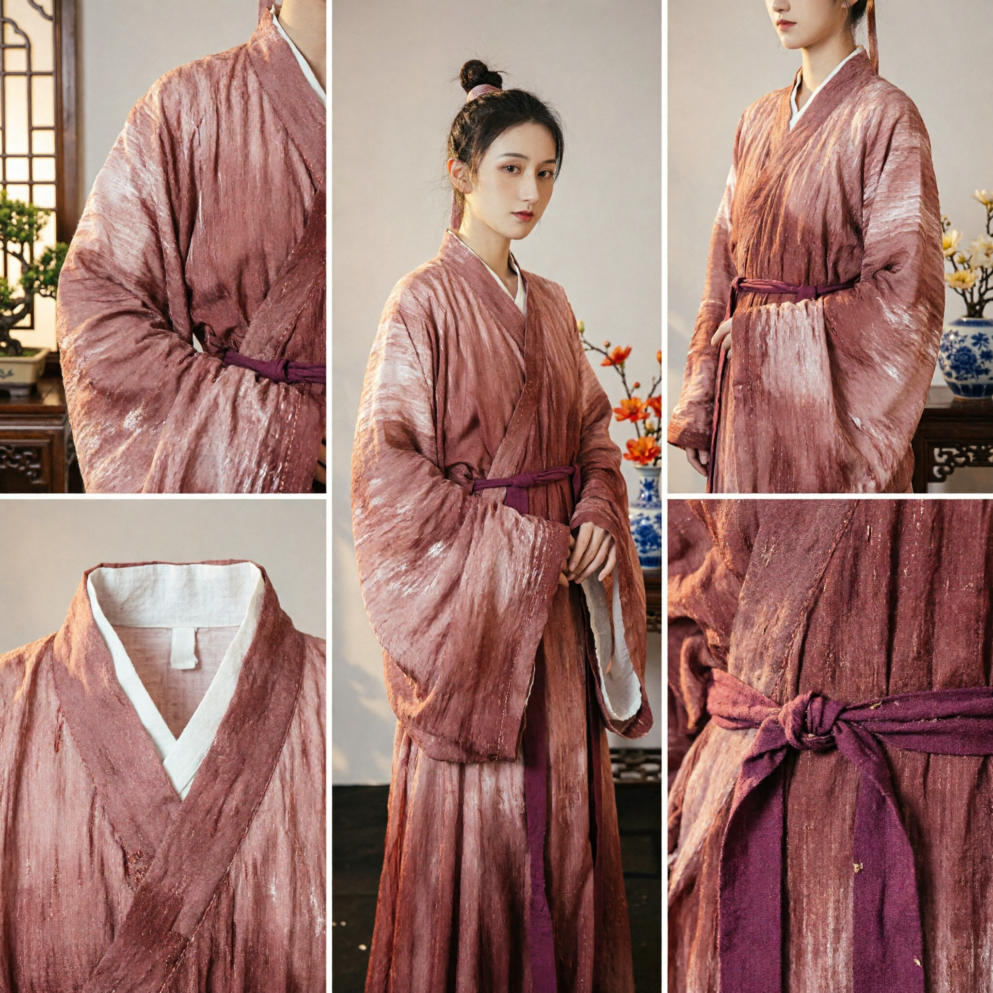 Elegant Women's Traditional Chinese Hanfu Robe Tie-Dye Silk Ancient Costume for Photography and Cosplay