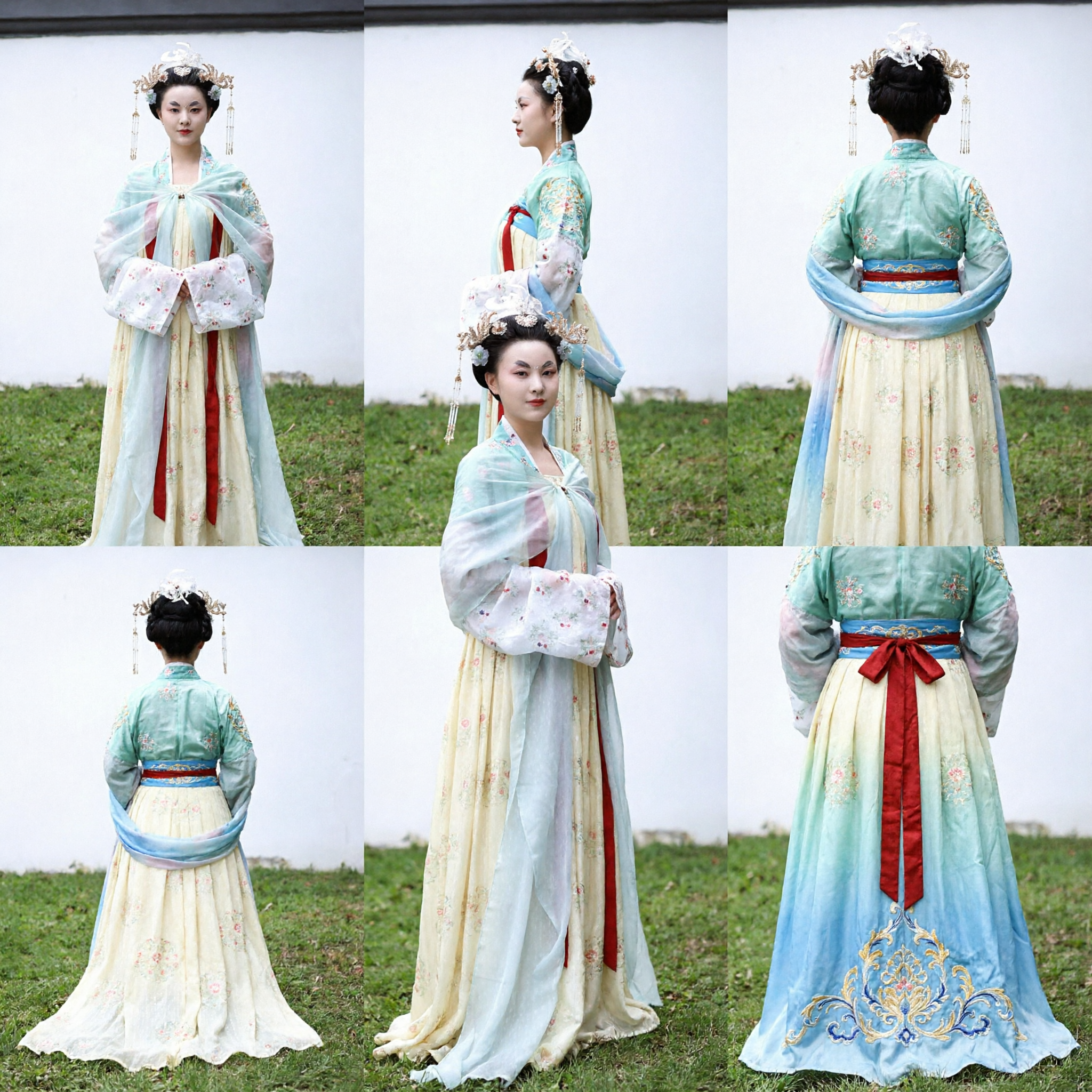 Elegant Traditional Chinese Tang Dynasty Hanfu Costume Ancient Imperial Concubine Dress for Women Cosplay Performance
