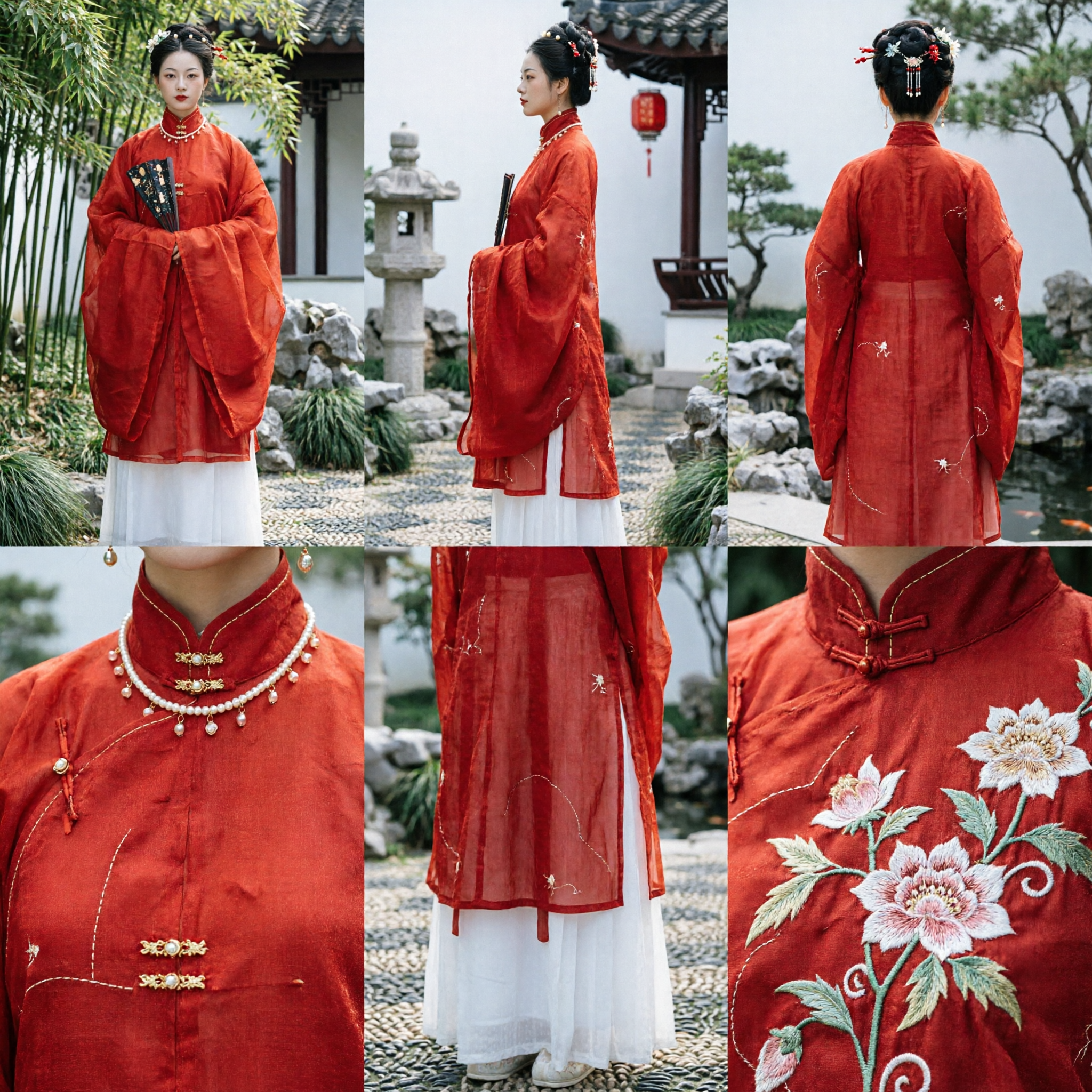 Traditional Chinese Ming Dynasty Red Wedding Hanfu Robe Formal Ancient Costume for Women Cosplay