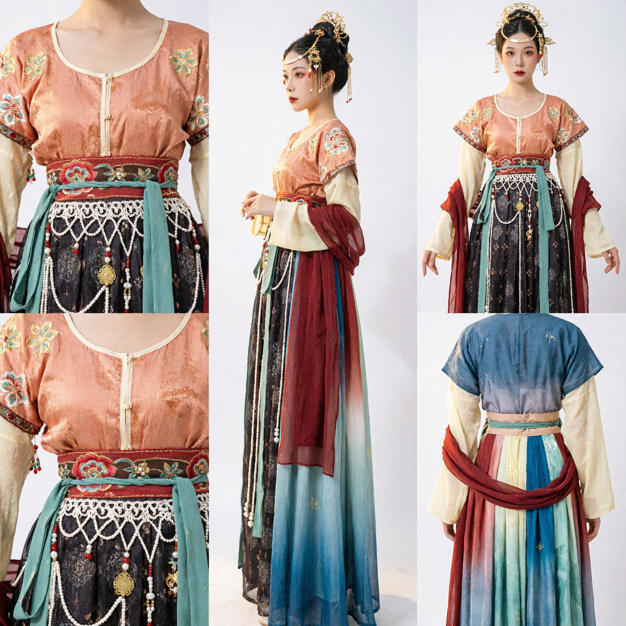 Traditional Chinese Tang Dynasty Hanfu Costume for Women Dunhuang Flying Apsara Dance Performance Dress