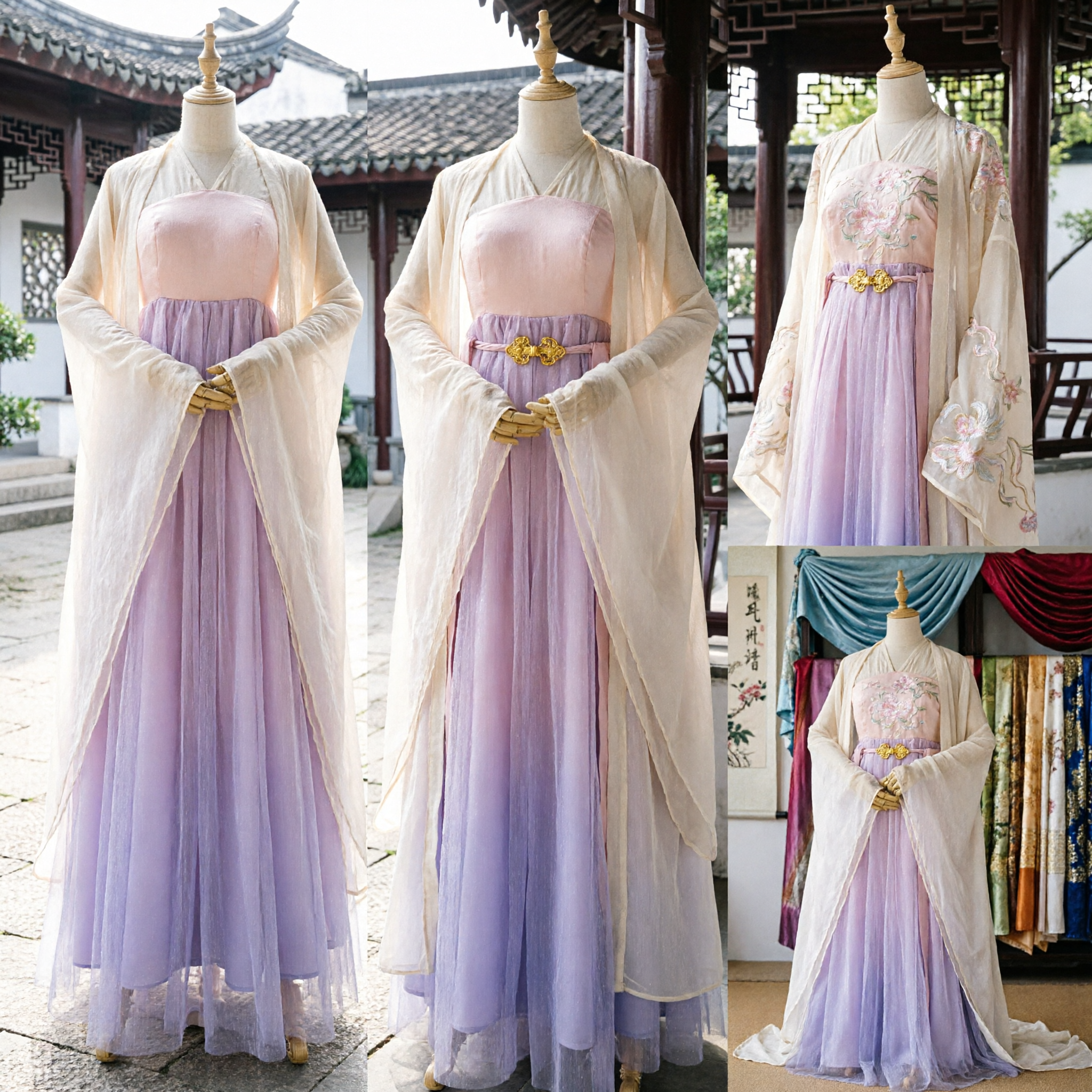Elegant Traditional Chinese Hanfu Costume Ancient Fairy Dress Purple Skirt White Robe for Women Cosplay Photography