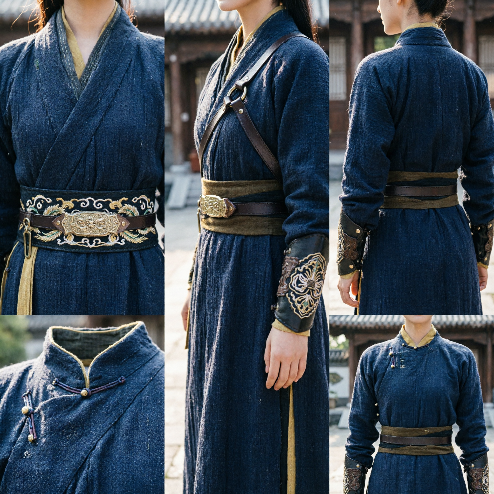 Ancient Chinese Wuxia Swordswoman Costume Women Black Hanfu Assassin Outfit with Veil Hat for Cosplay Performance