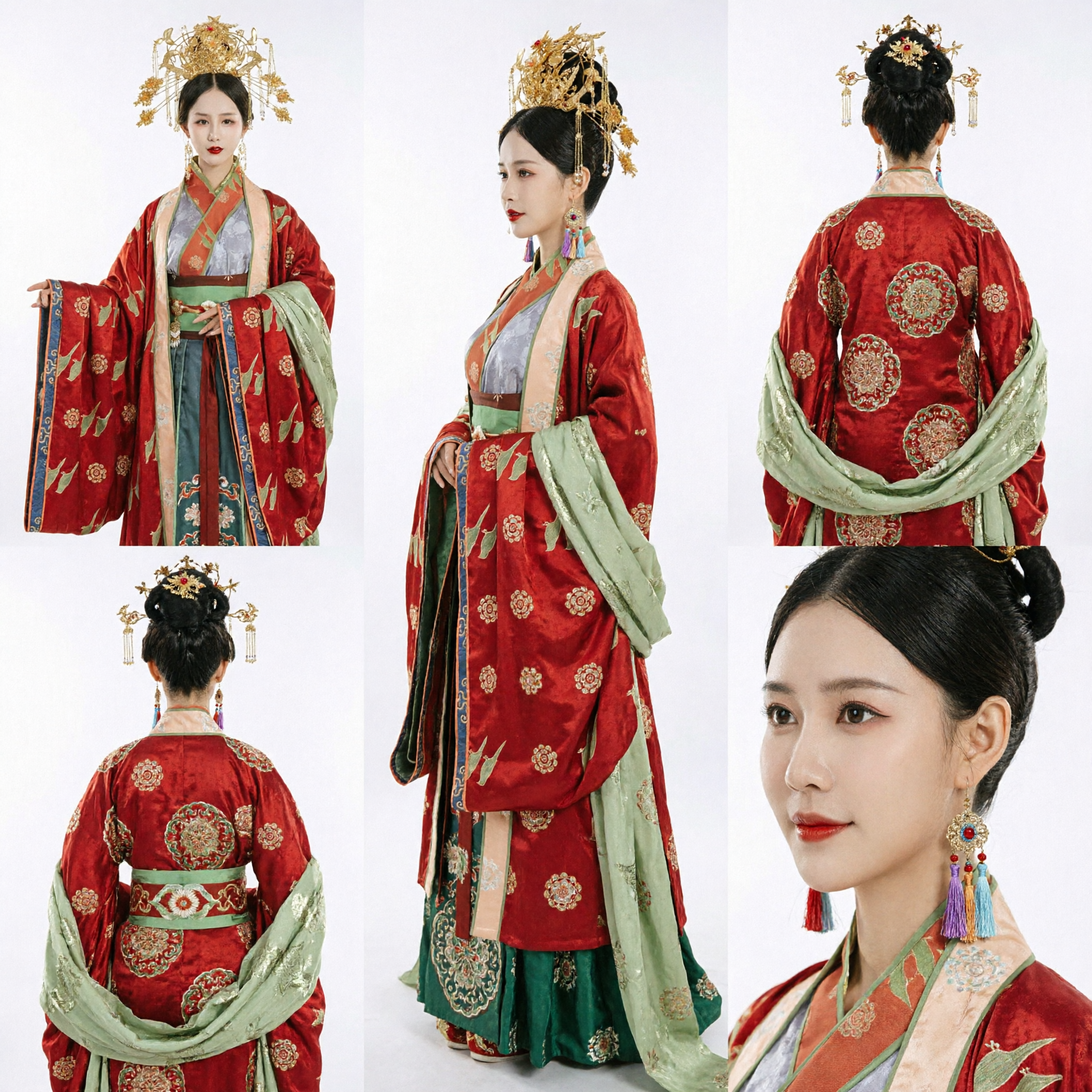 Traditional Chinese Hanfu Red Palace Dress Ancient Empress Costume for Women Wedding Cosplay