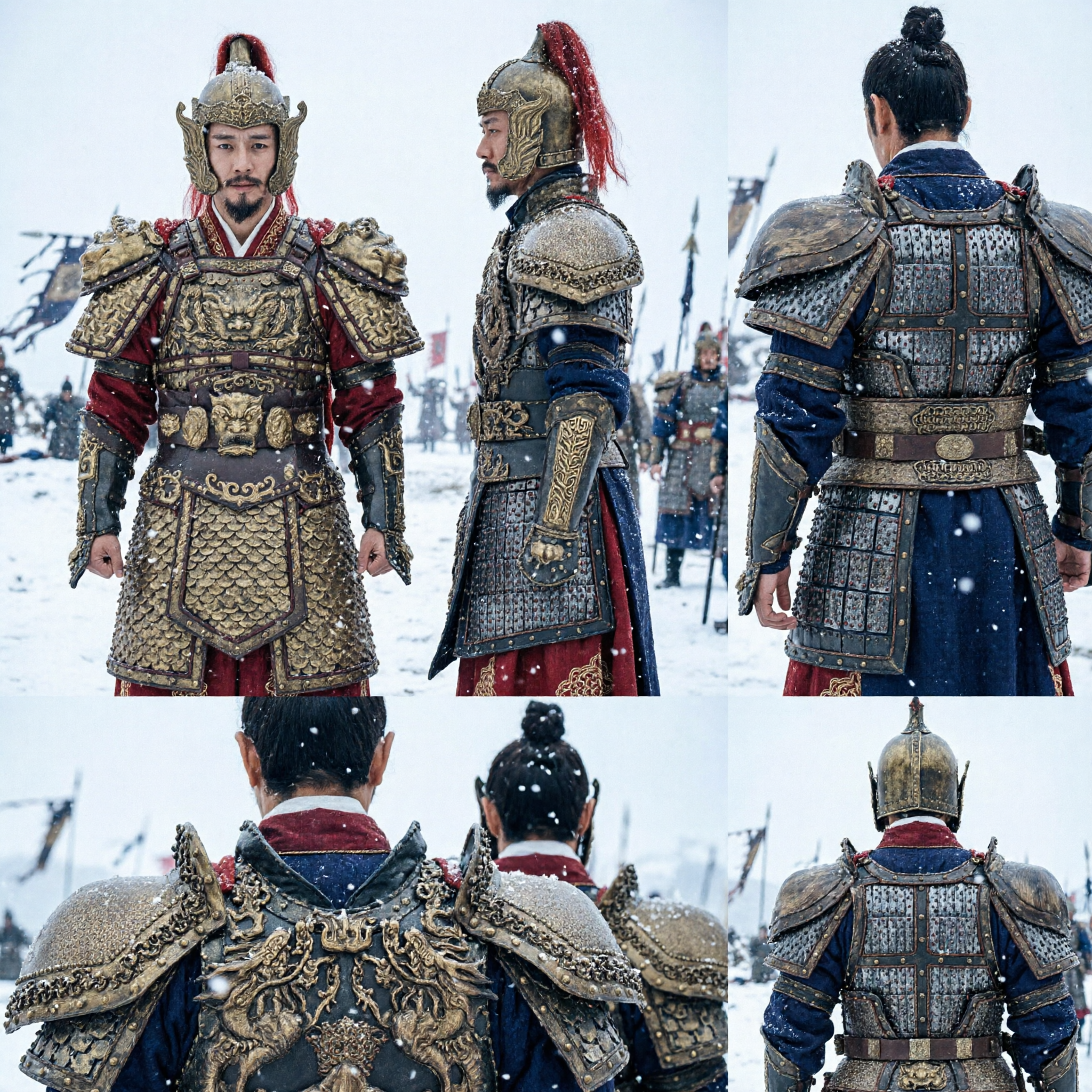Ancient Chinese General Armor Costume Set Historical Warrior Outfit for Men and Women Cosplay and Theater Performance
