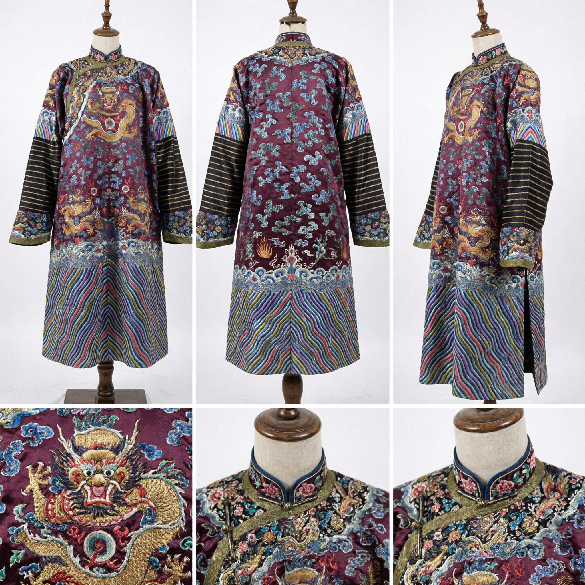 Traditional Chinese Purple Dragon Robe Ancient Emperor Costume for Stage Performance and Cosplay