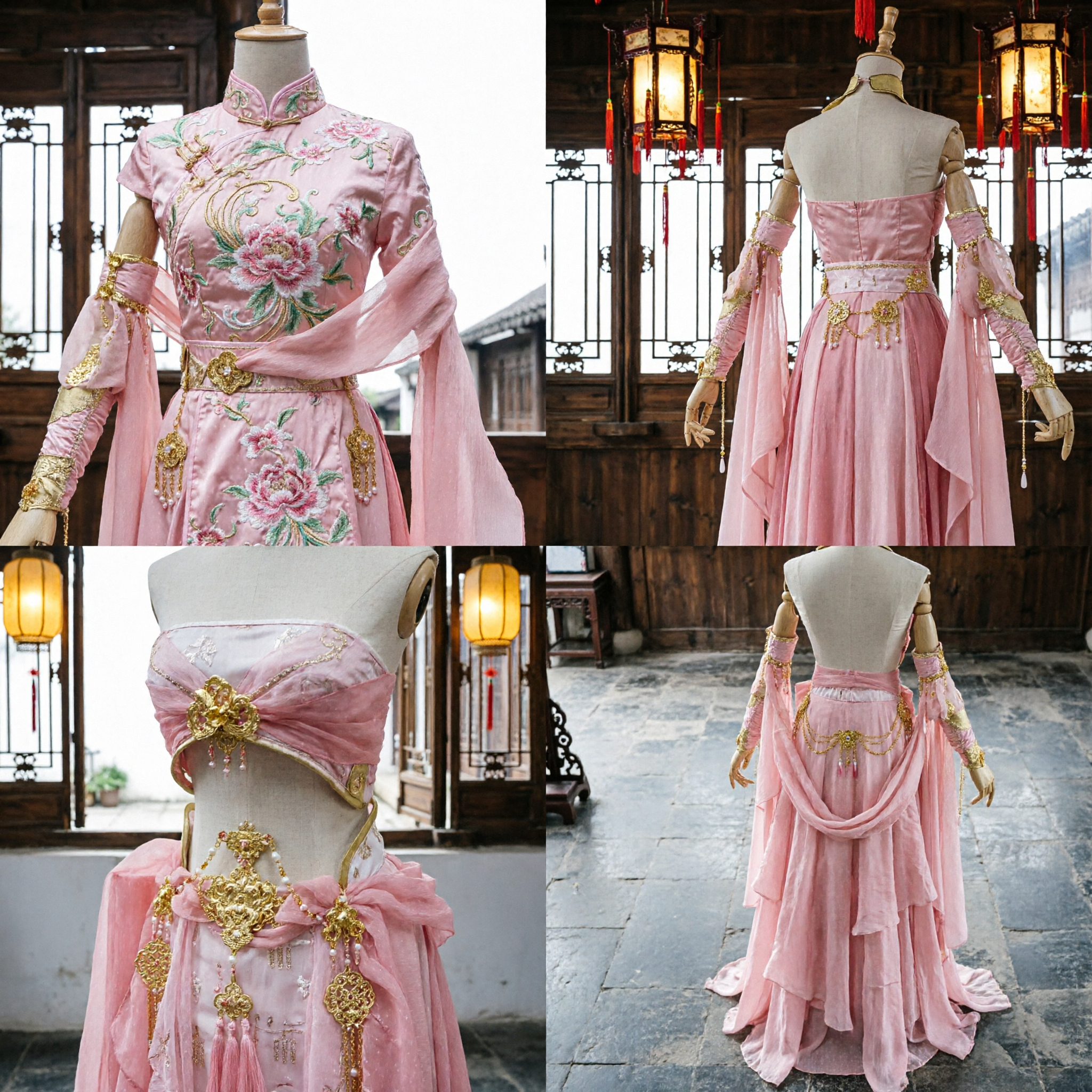 Pink Chinese Ancient Fairy Hanfu Costume Women's Princess Dress for Cosplay Stage Performance Dance