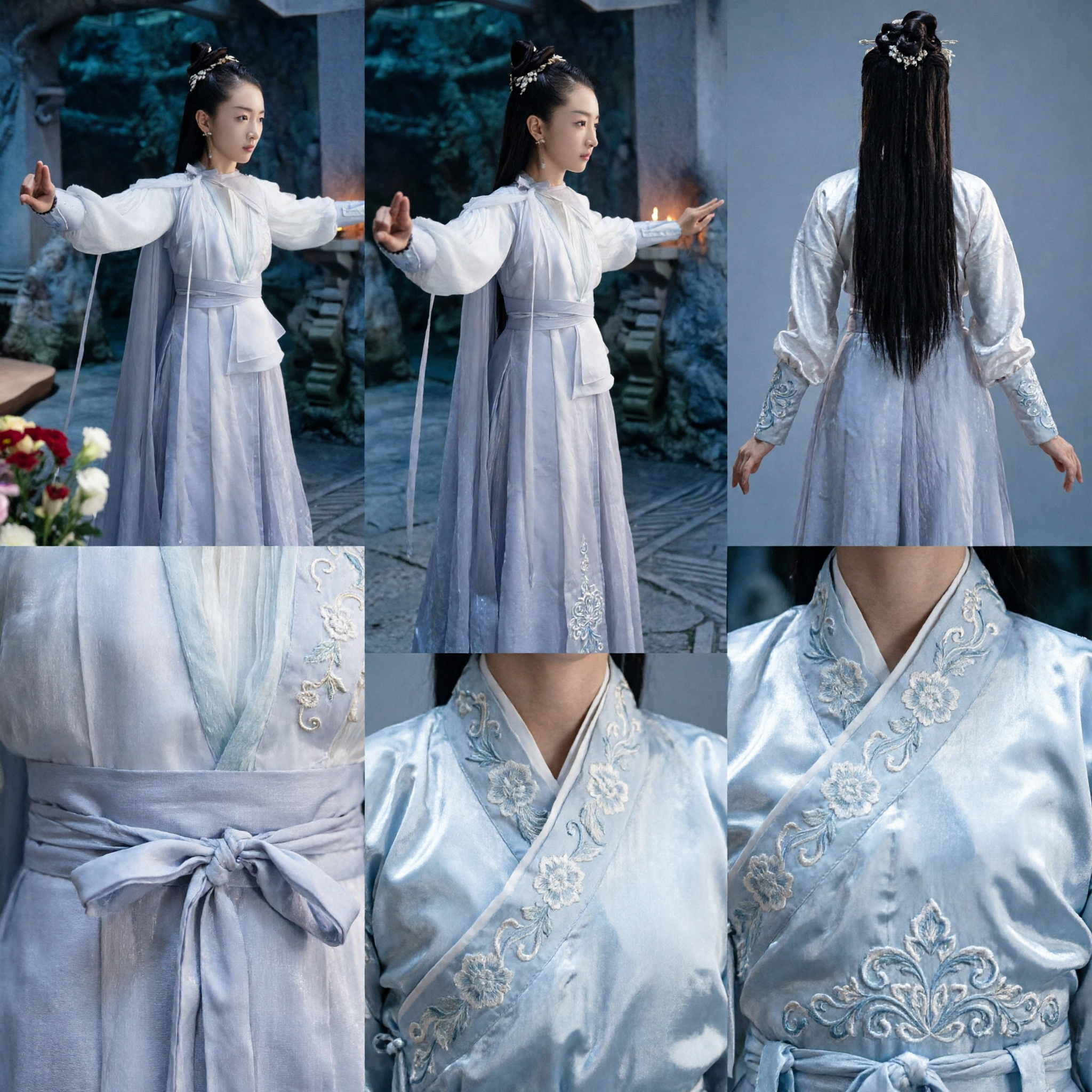 Chinese Ancient Xianxia Costume White Hanfu Dress Traditional Fairy Robe for Women Cosplay Period Drama