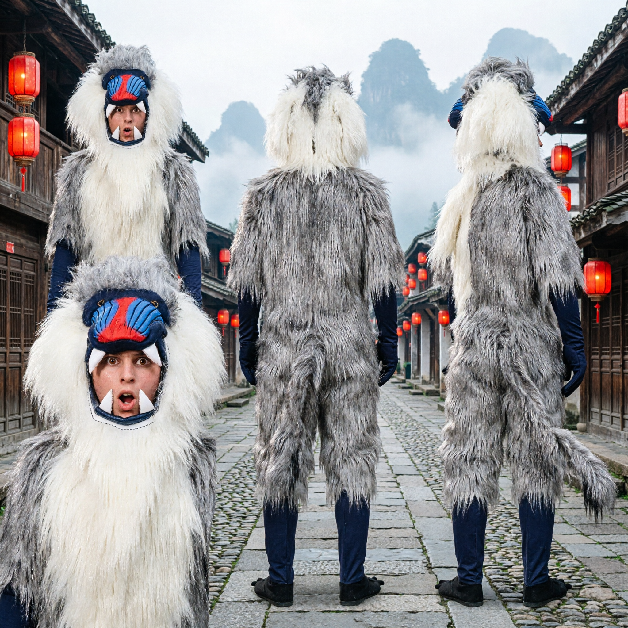 Adult Realistic Mandrill Baboon Costume Lion King Rafiki Style Halloween Cosplay Full Body Animal Suit