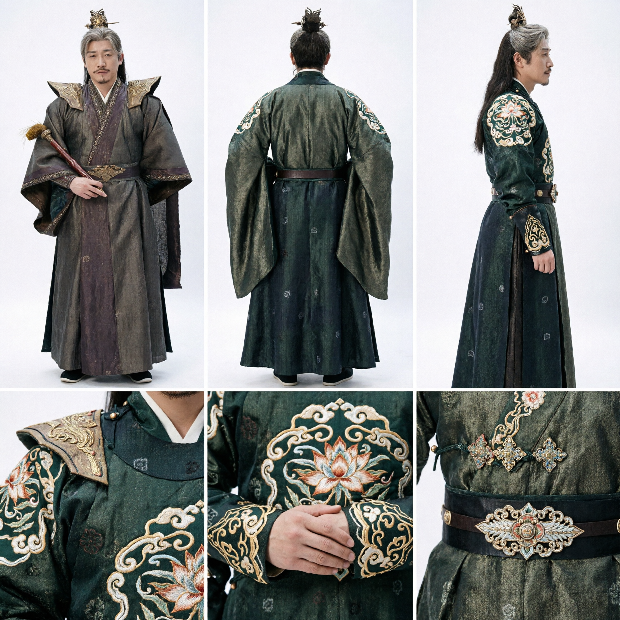 Ancient Chinese Historical Drama Costume Men's Traditional Hanfu Wuxia Master Cosplay Outfit for Adults