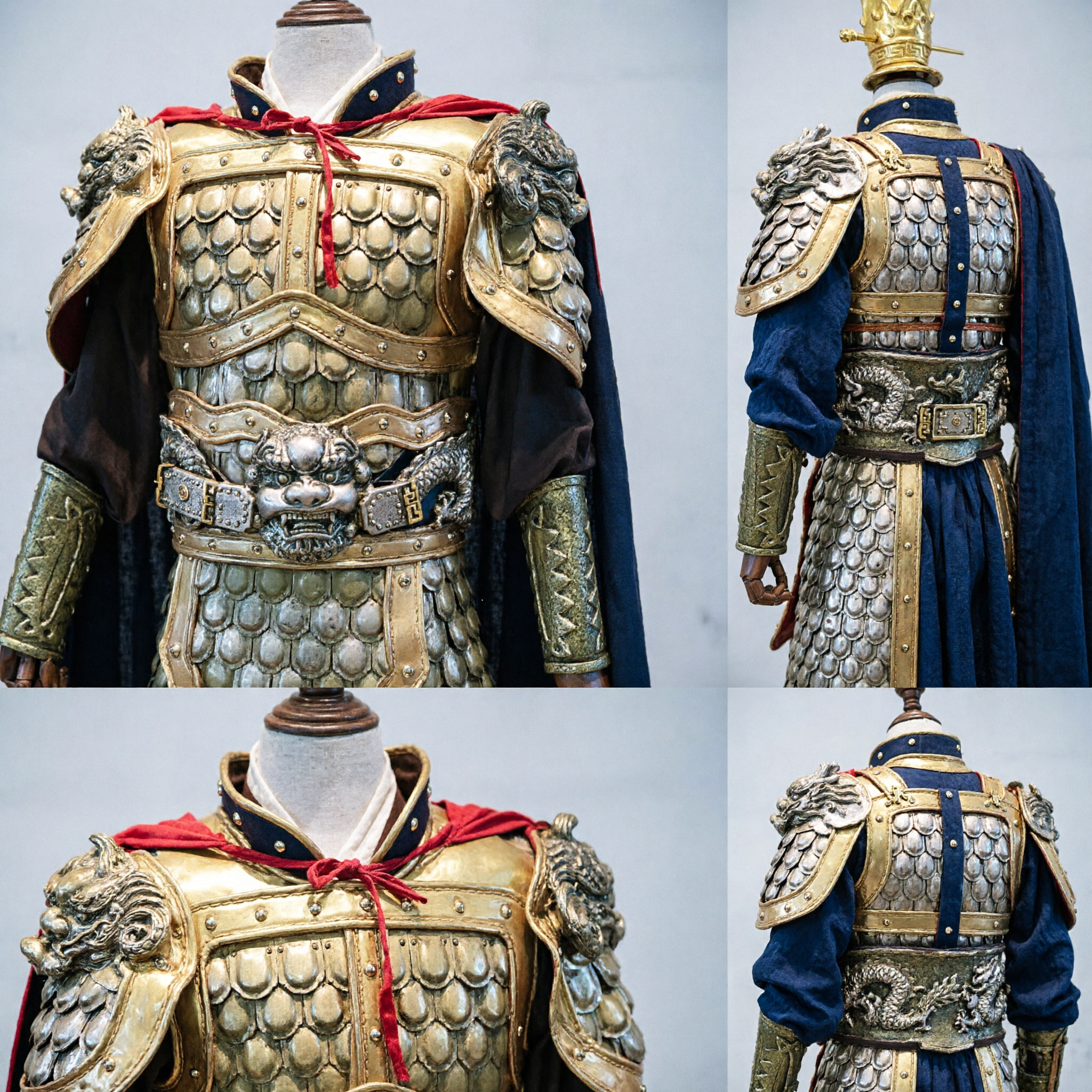 Ancient Chinese General Armor Cosplay Costume Three Kingdoms Warrior Historical Reenactment Outfit for Men