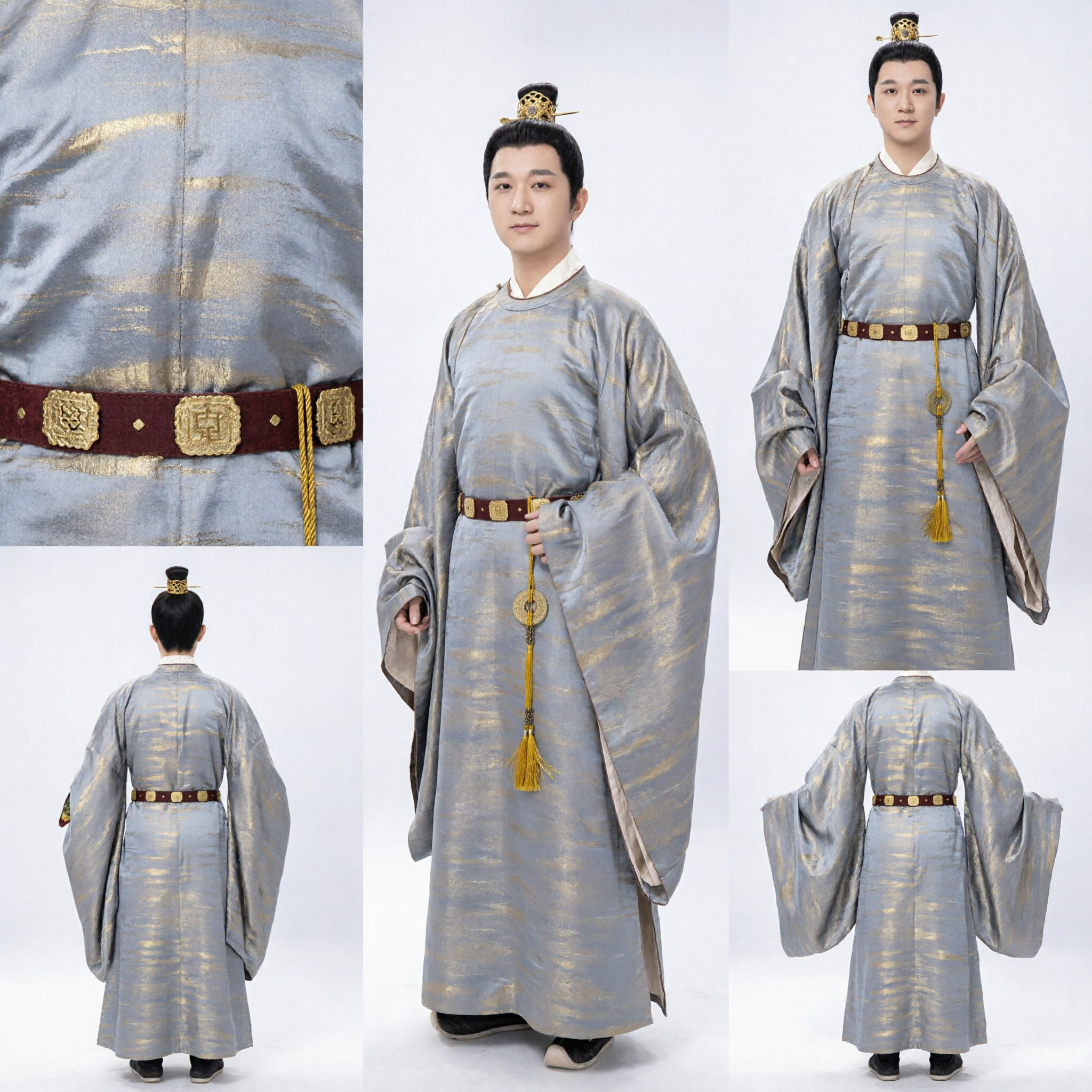 Men's Ancient Chinese Tang Dynasty Prince Costume Traditional Hanfu Noble Scholar Robe for Cosplay and Performance