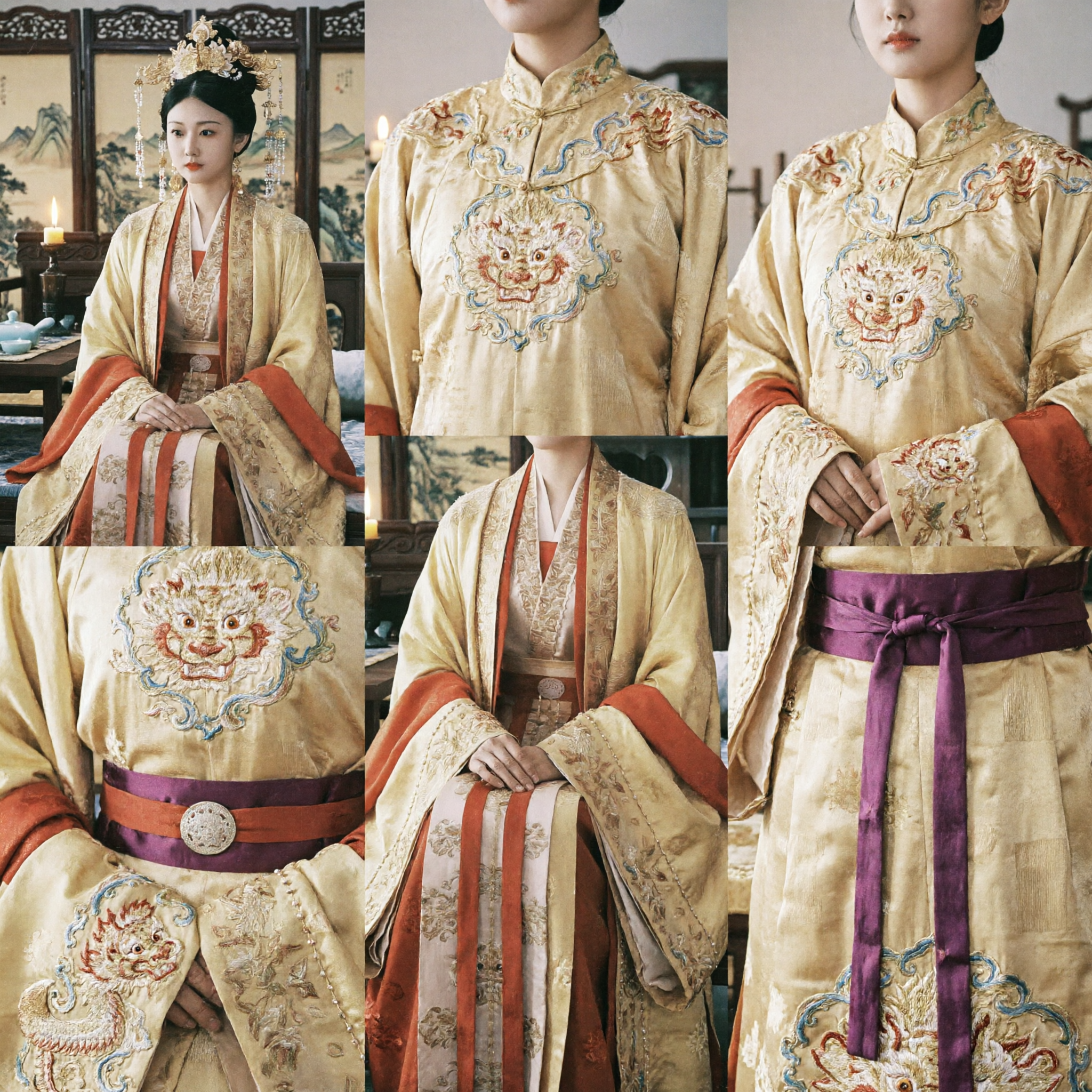 Ancient Chinese Empress Hanfu Costume Traditional Yellow Noble Lady Dress for Women Cosplay Photography