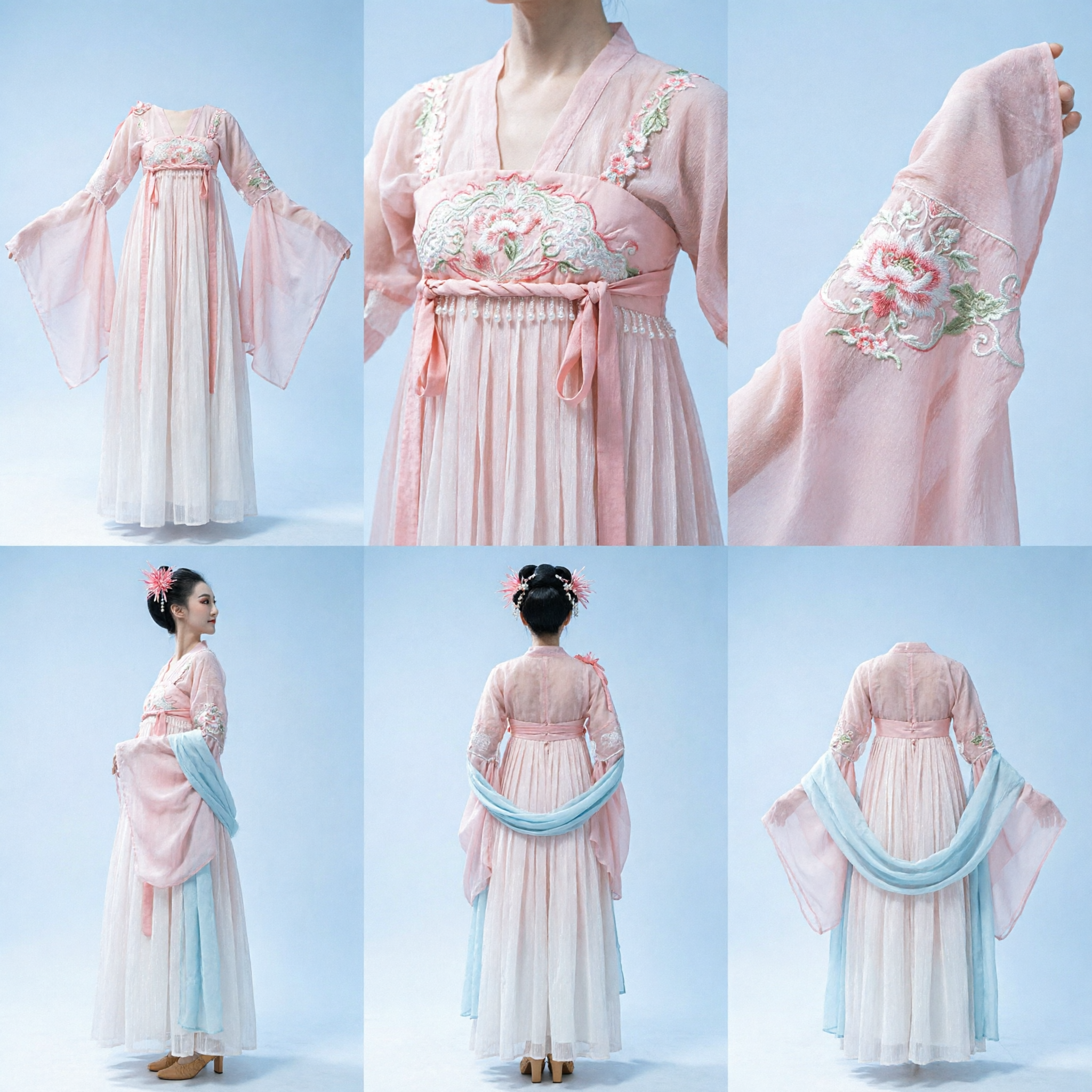 Elegant Pink Traditional Chinese Hanfu Dress Ancient Tang Dynasty Fairy Dance Costume for Women Performance