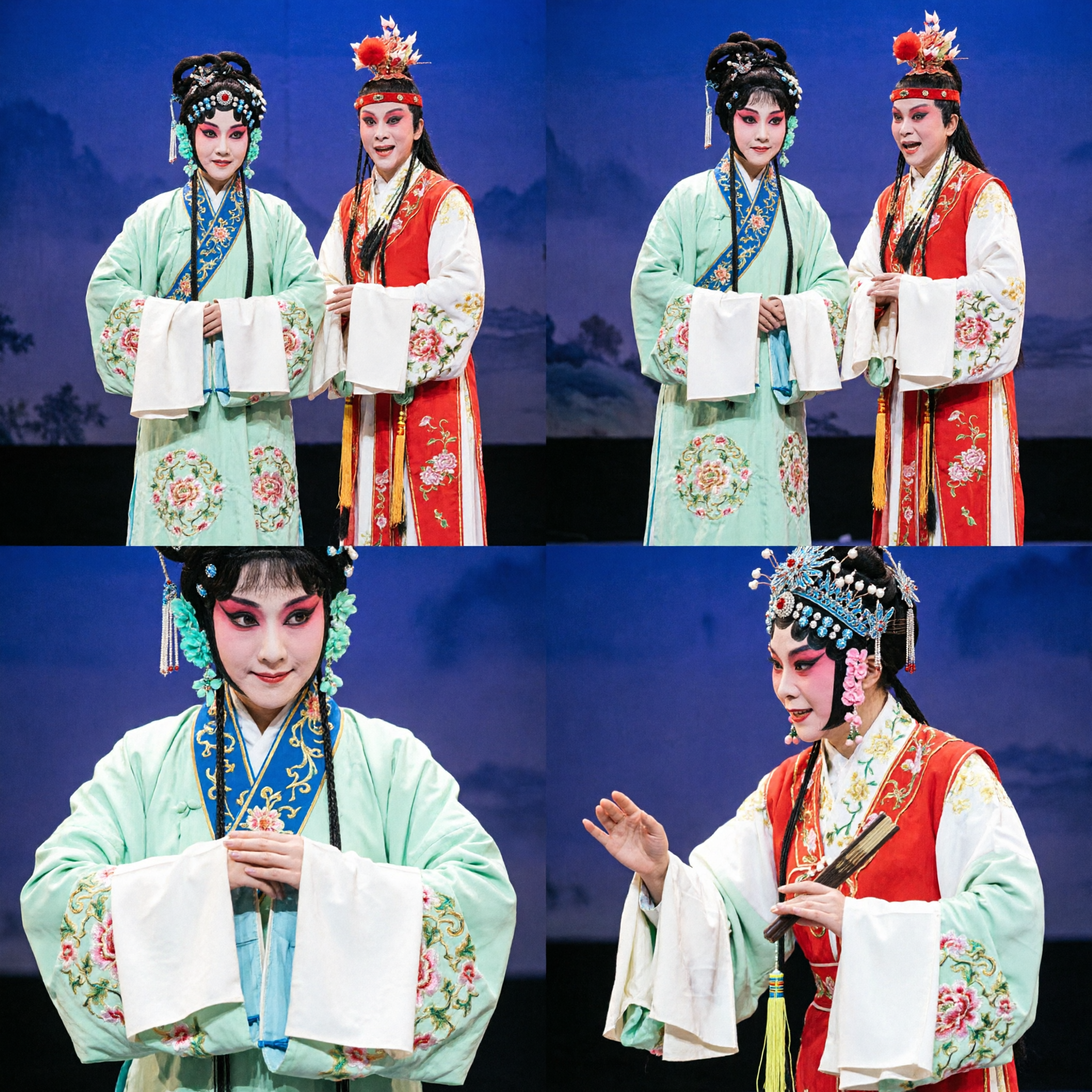 Traditional Chinese Opera Couple Costumes Complete Set for Stage Performance and Cultural Events