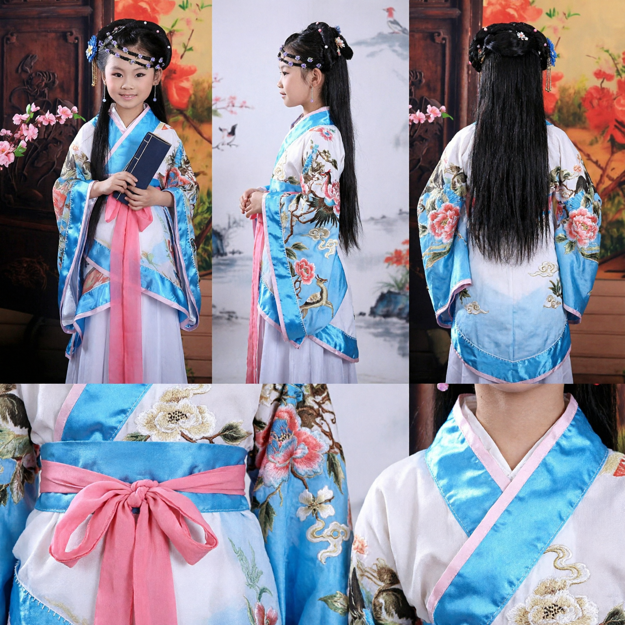 Traditional Chinese Hanfu Costume for Girls Kids Ancient Tang Dynasty Princess Dress Performance Clothing