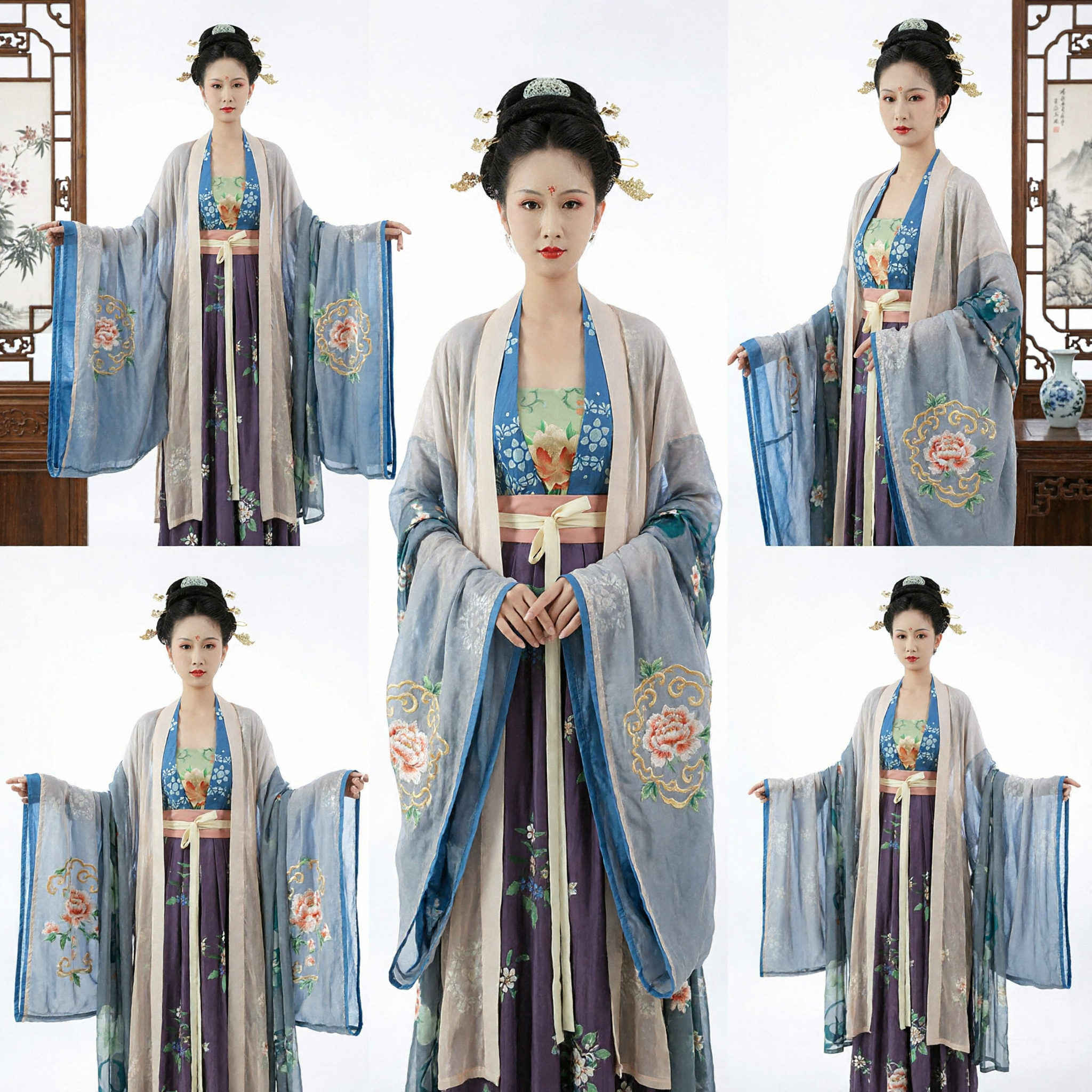 Elegant Tang Dynasty Hanfu Costume Set for Women Traditional Ancient Chinese Clothing for Cosplay