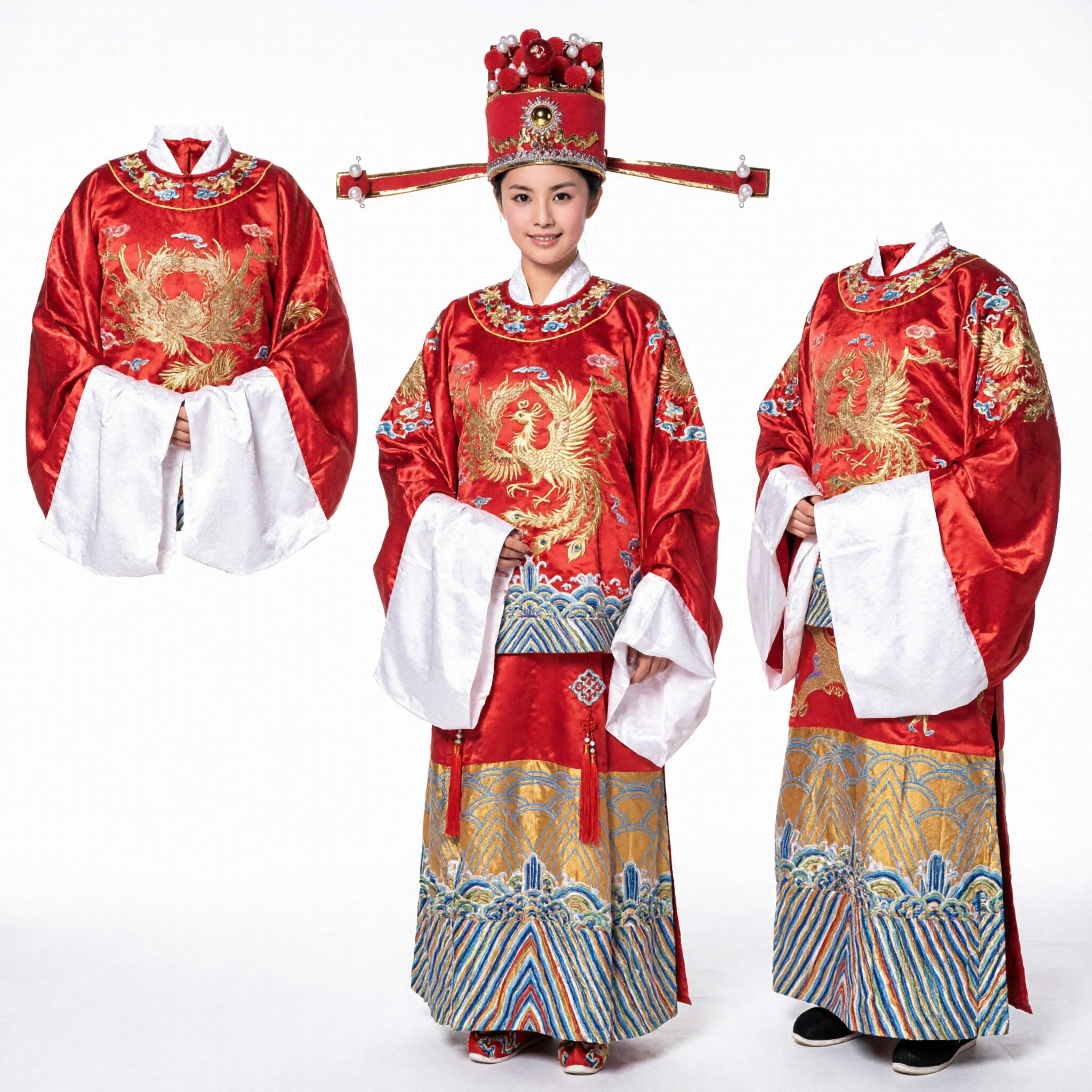 Women's Traditional Chinese Opera Costume Red Official Robe for Stage Performance and Cultural Shows